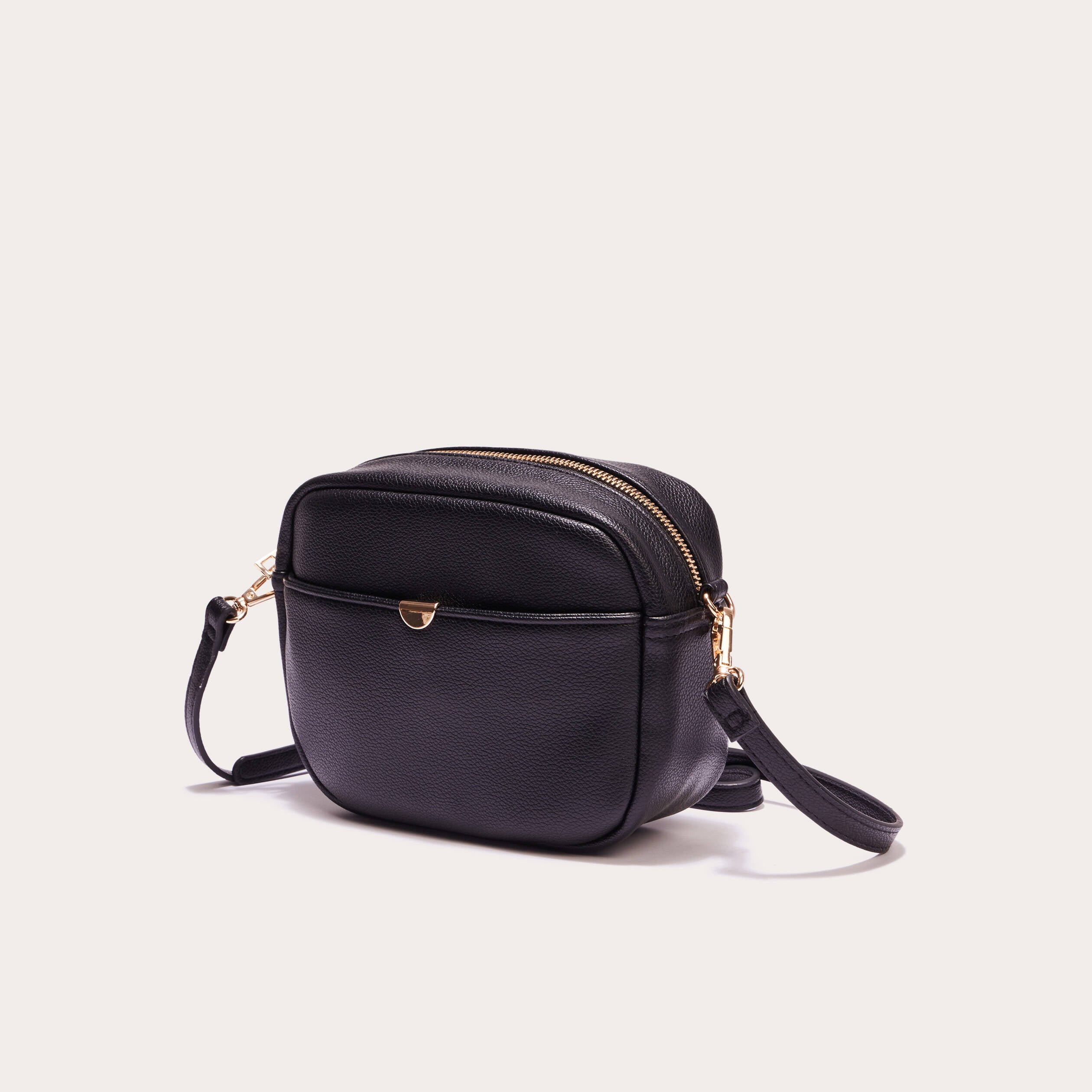 Sac bandouli&egrave;re carr&eacute; noir femme