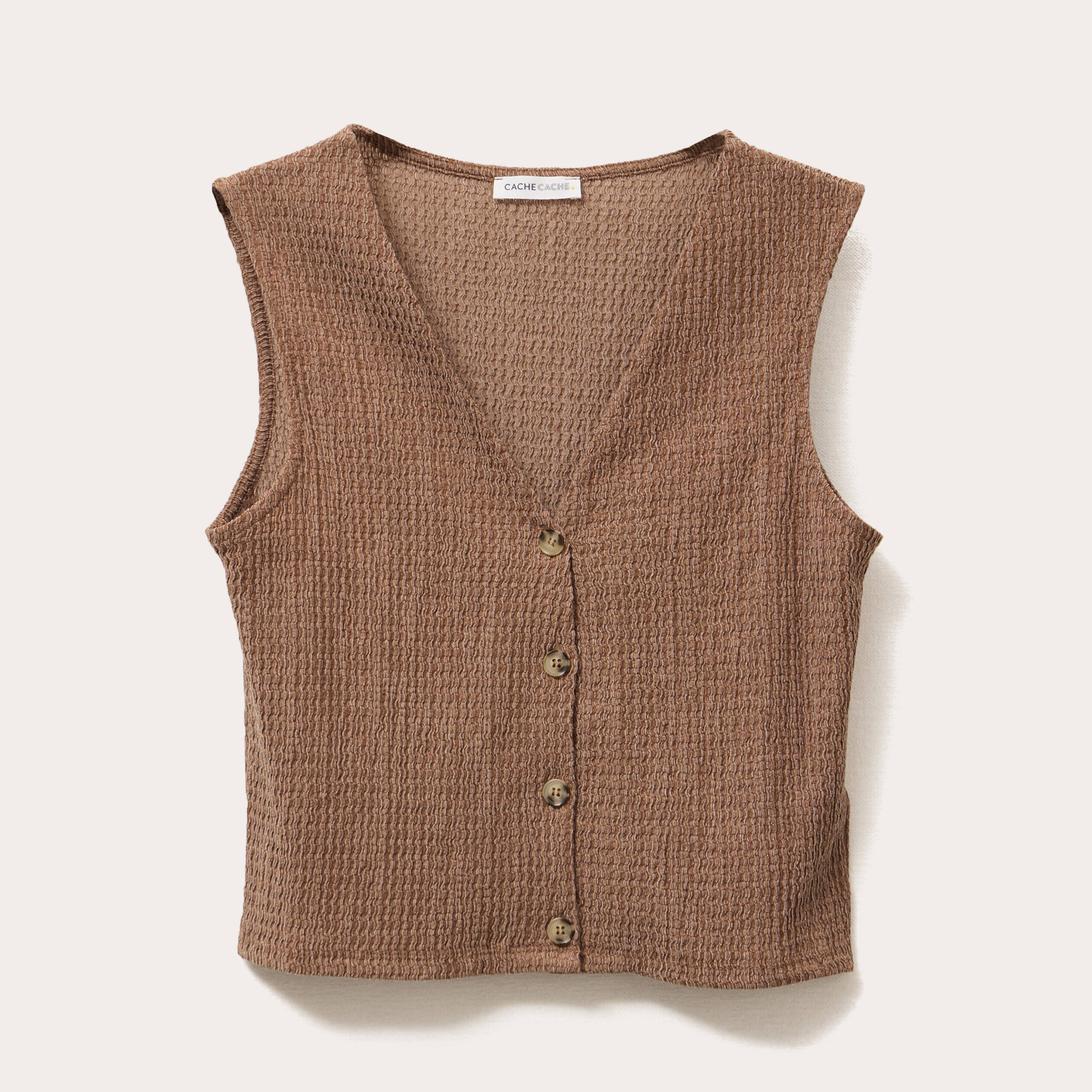 debardeur sans manches marron femme Débardeur sans manches marron femme