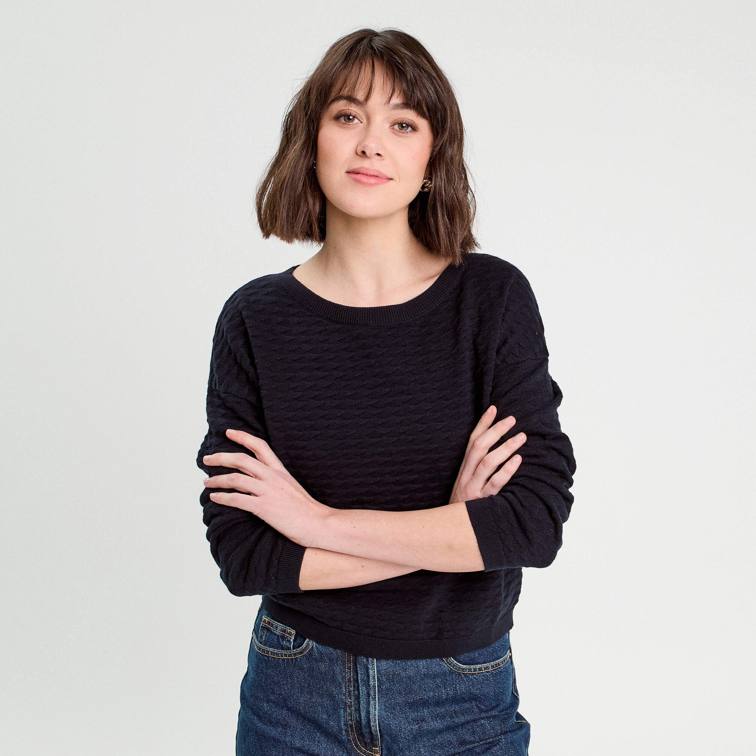 pull col bateau bleu marine femme Pull col bateau bleu marine femme