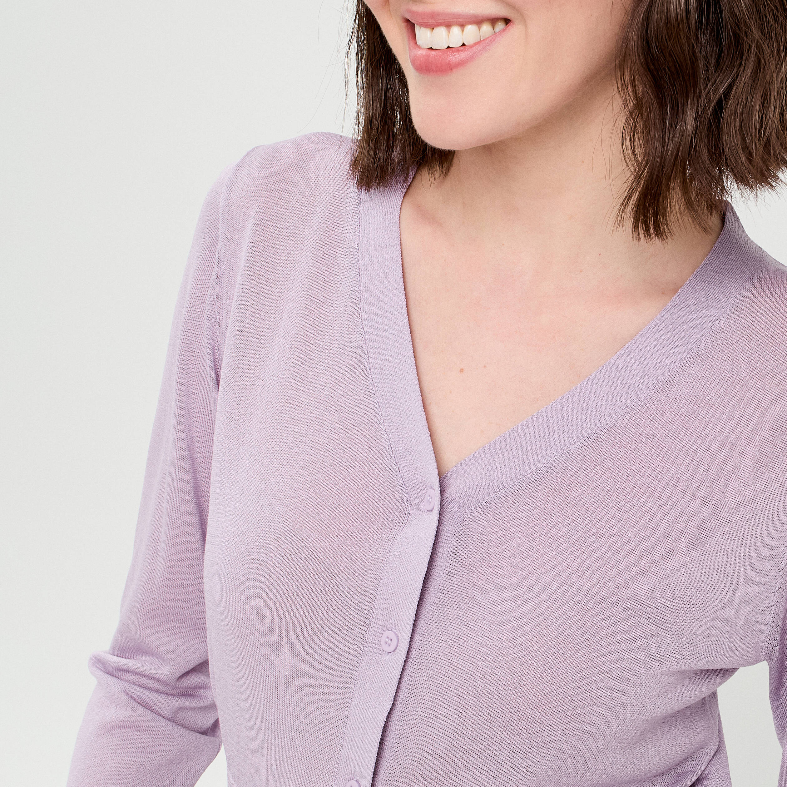 Manches Longues Gilet Mauve Femme Gilet Manches Longues Parme Femme