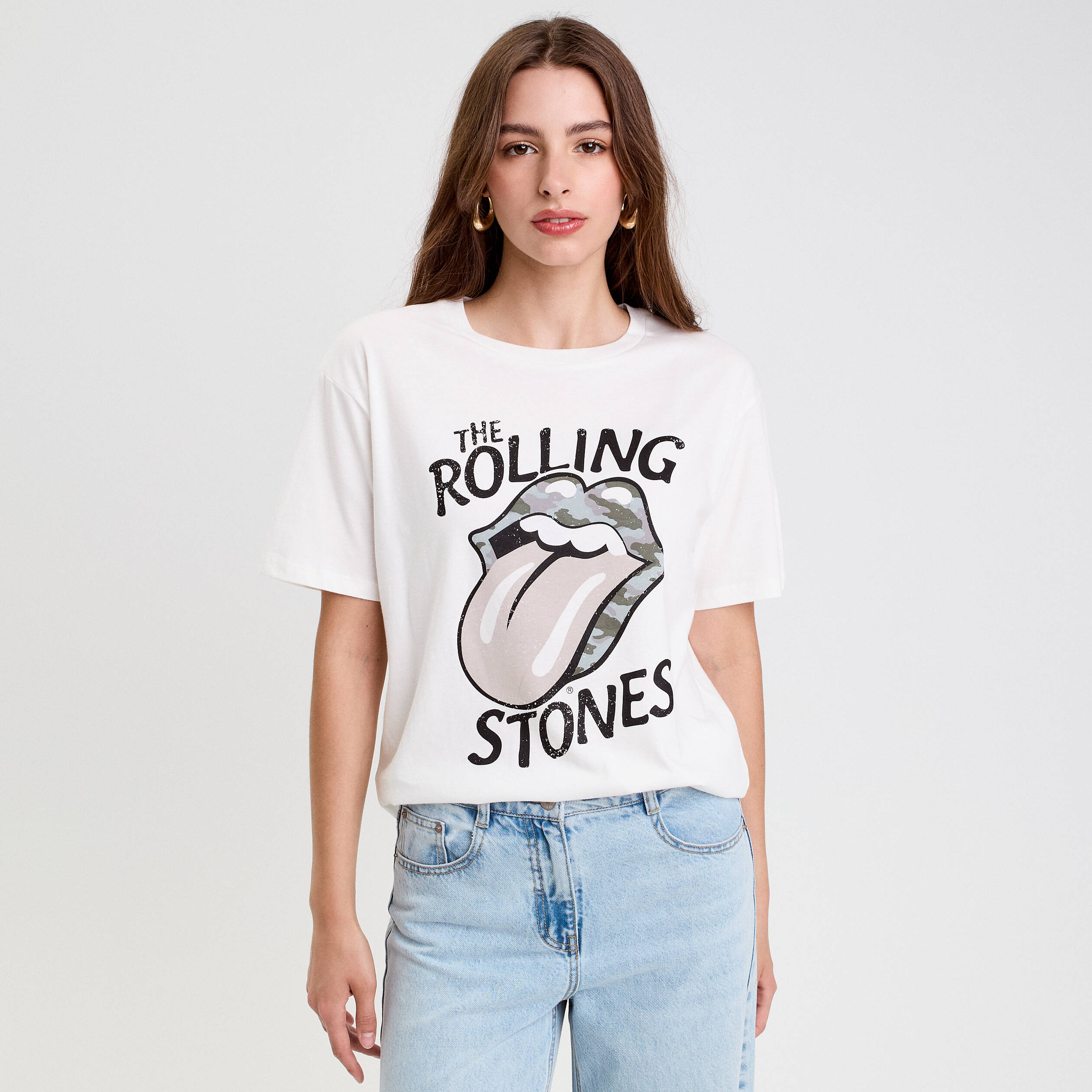 t shirt en coton manches courtes ecru femme T-shirt en coton manches courtes ecru femme