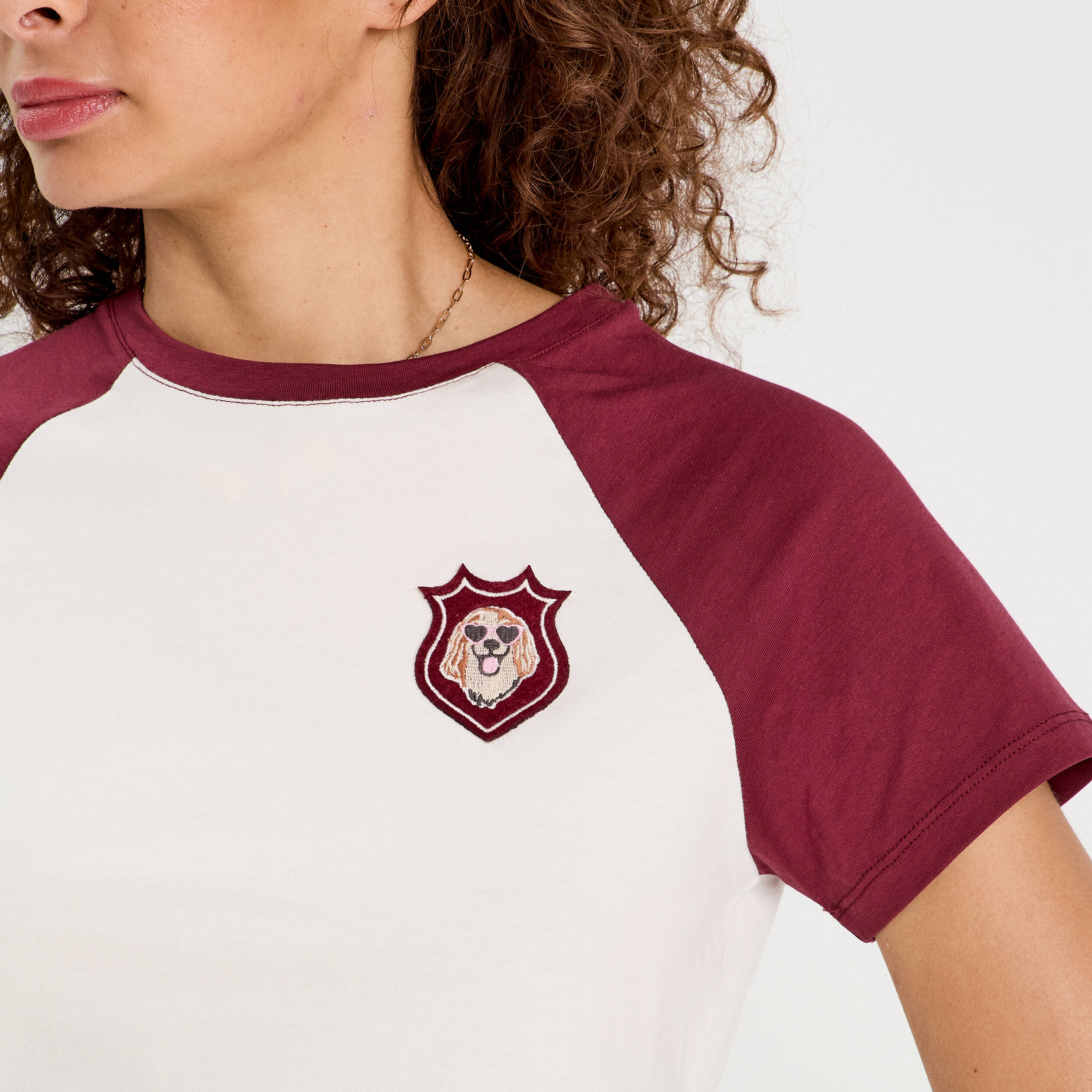 T-shirt manches courtes ecru femme