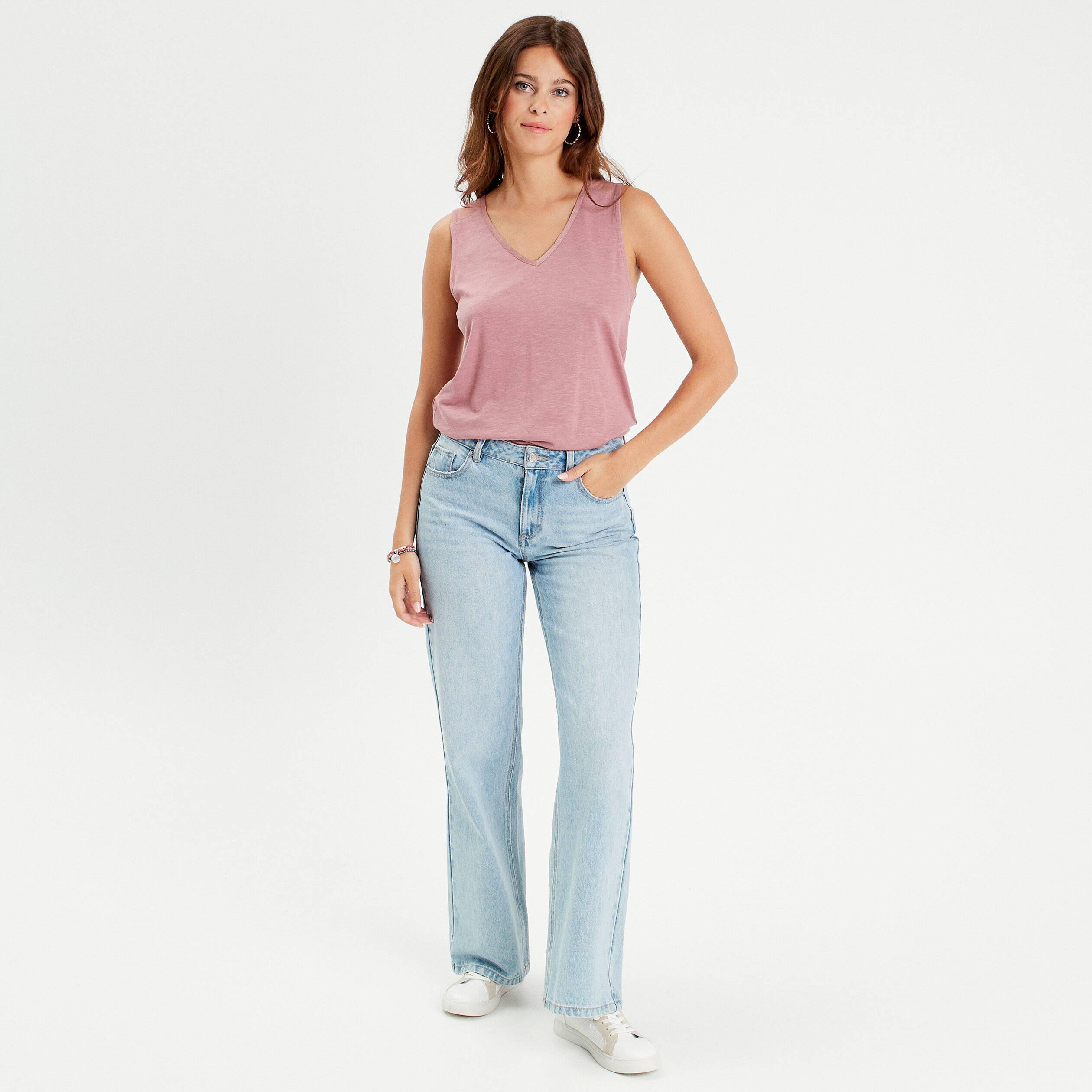 debardeur sans manches vieux rose femme Débardeur sans manches vieux rose femme