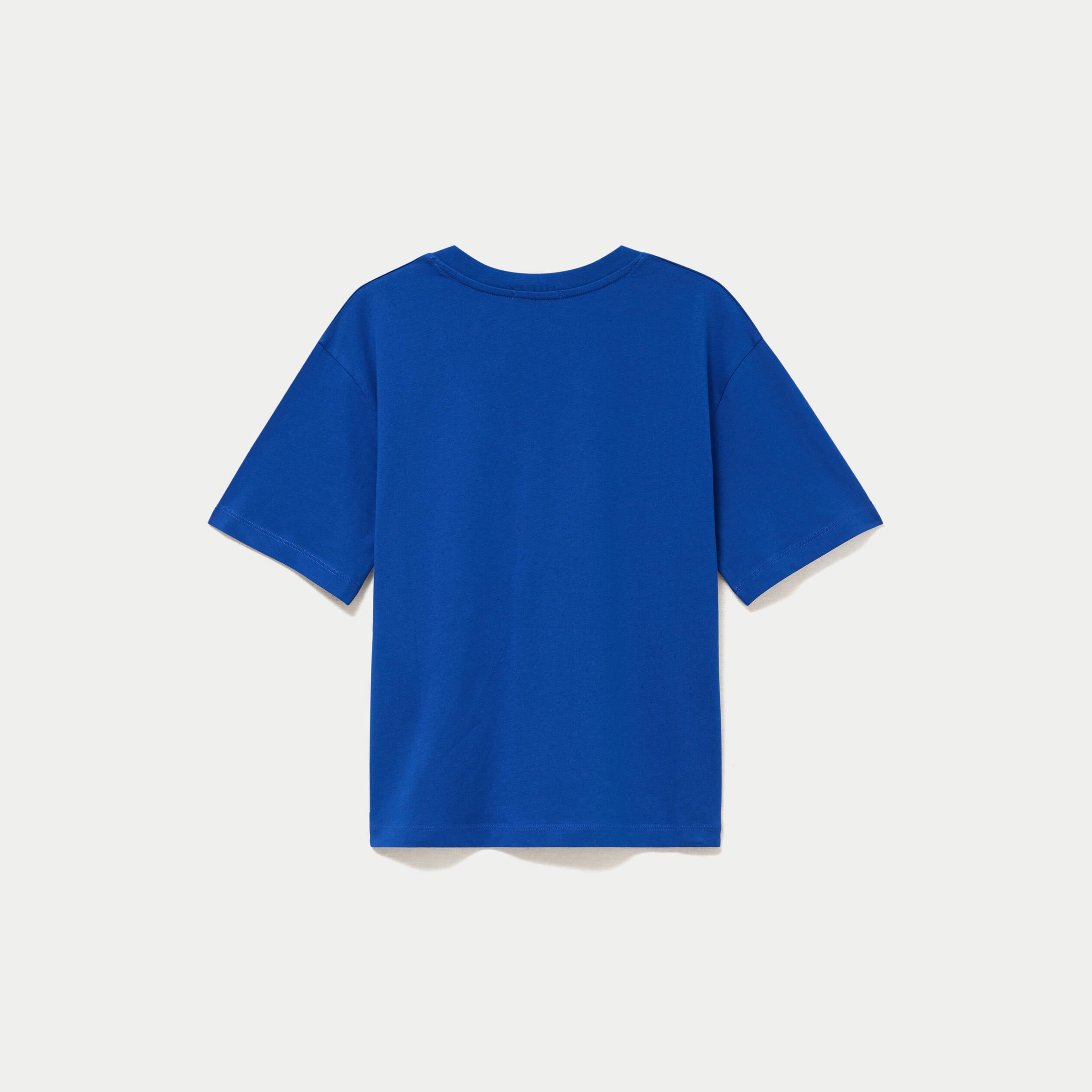 T-shirt col v manches courtes bleu electrique femme