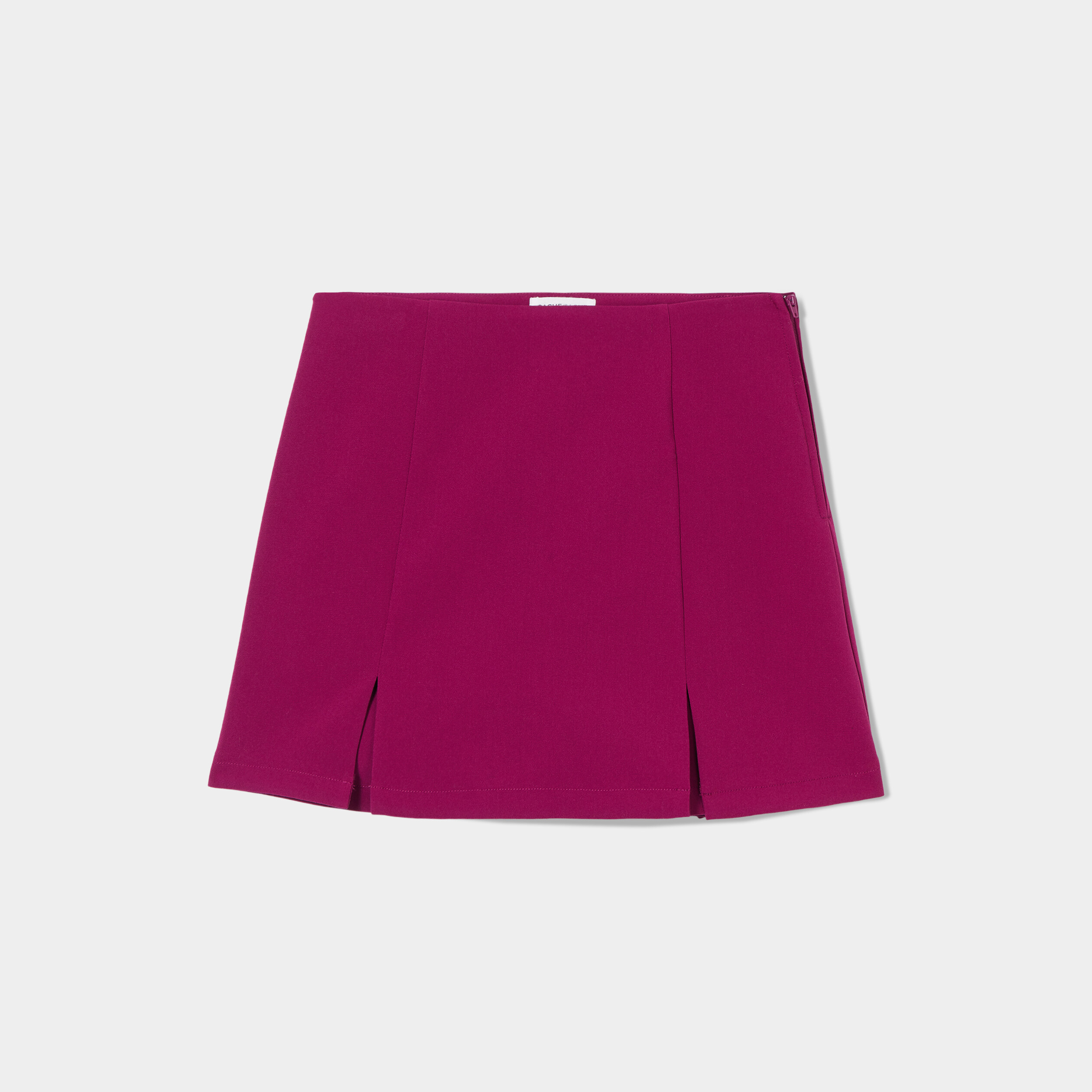 Jupe-short droite fentes violet foncé femme