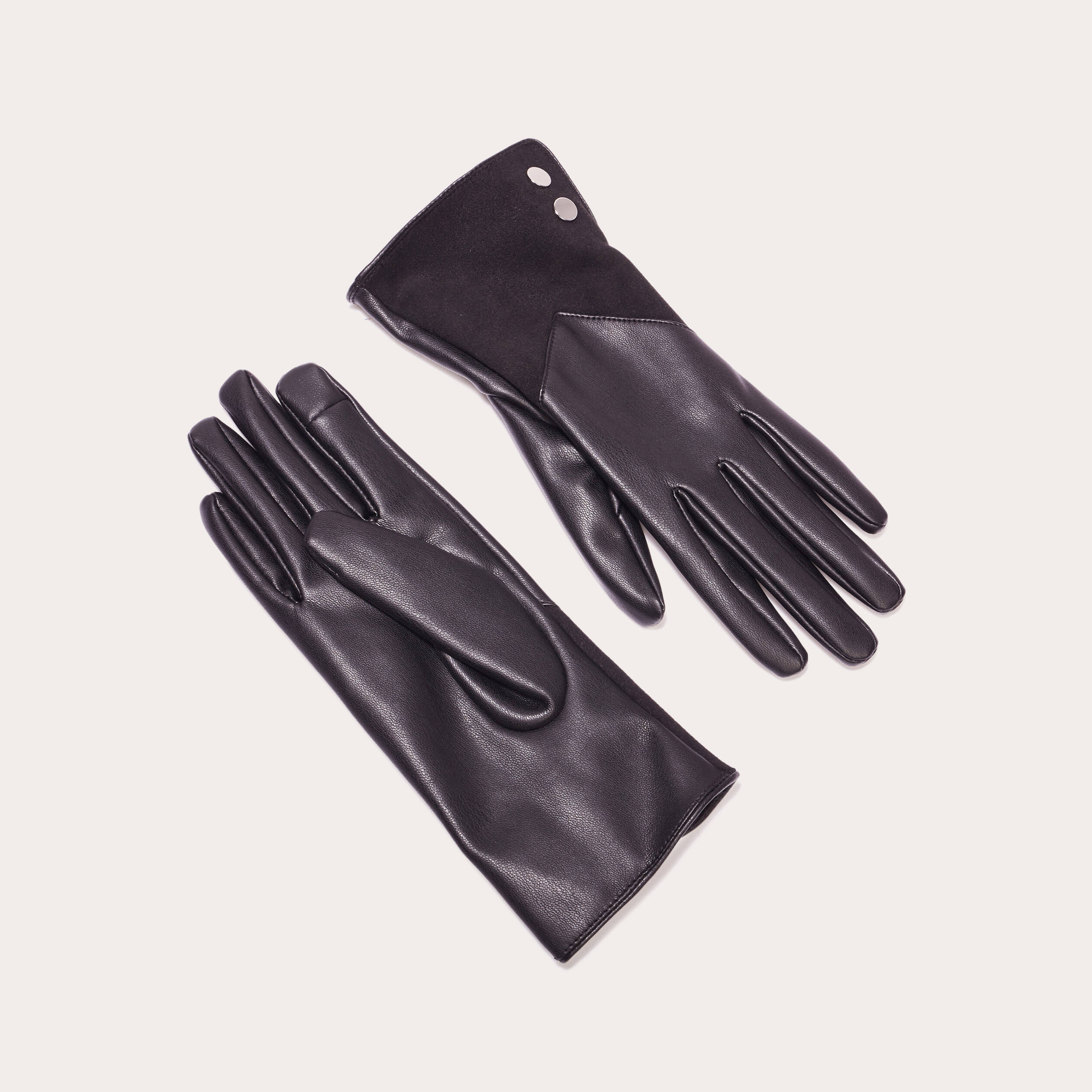 gants simili cuir noir femme Gants simili cuir noir femme