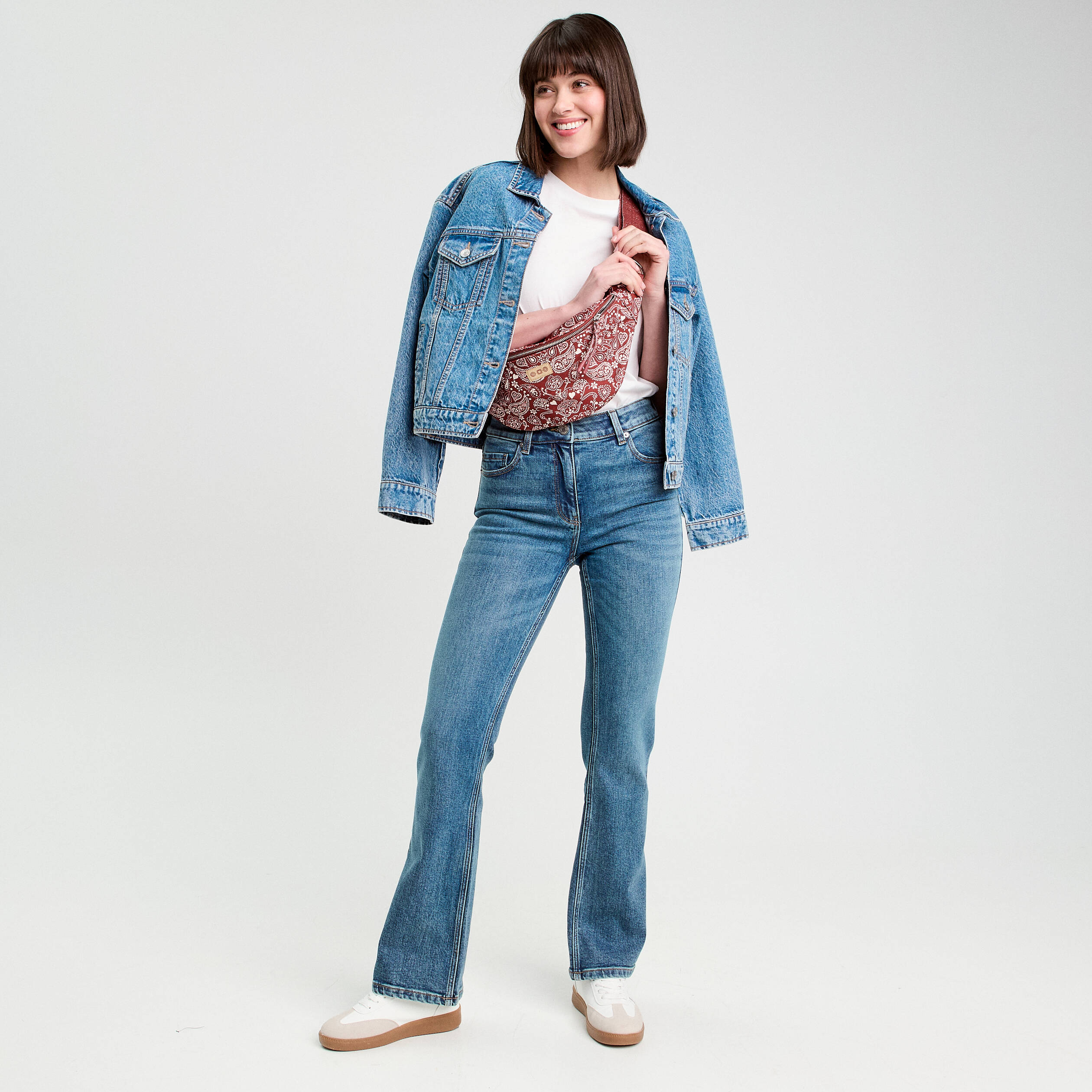 Jeans flare denim double stone femme