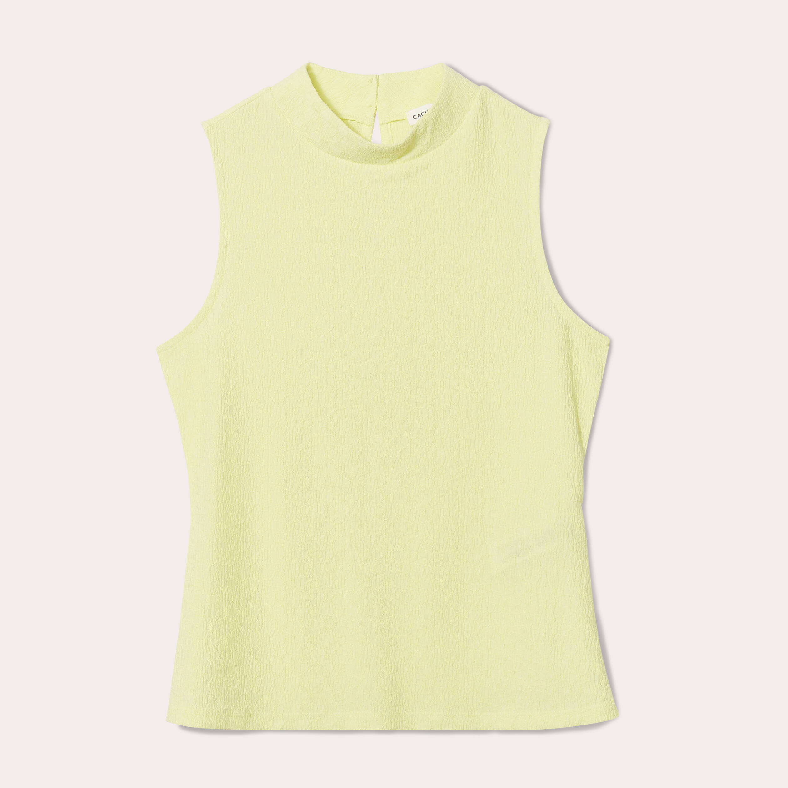 debardeur col montant jaune fluo femme Débardeur col montant jaune fluo femme