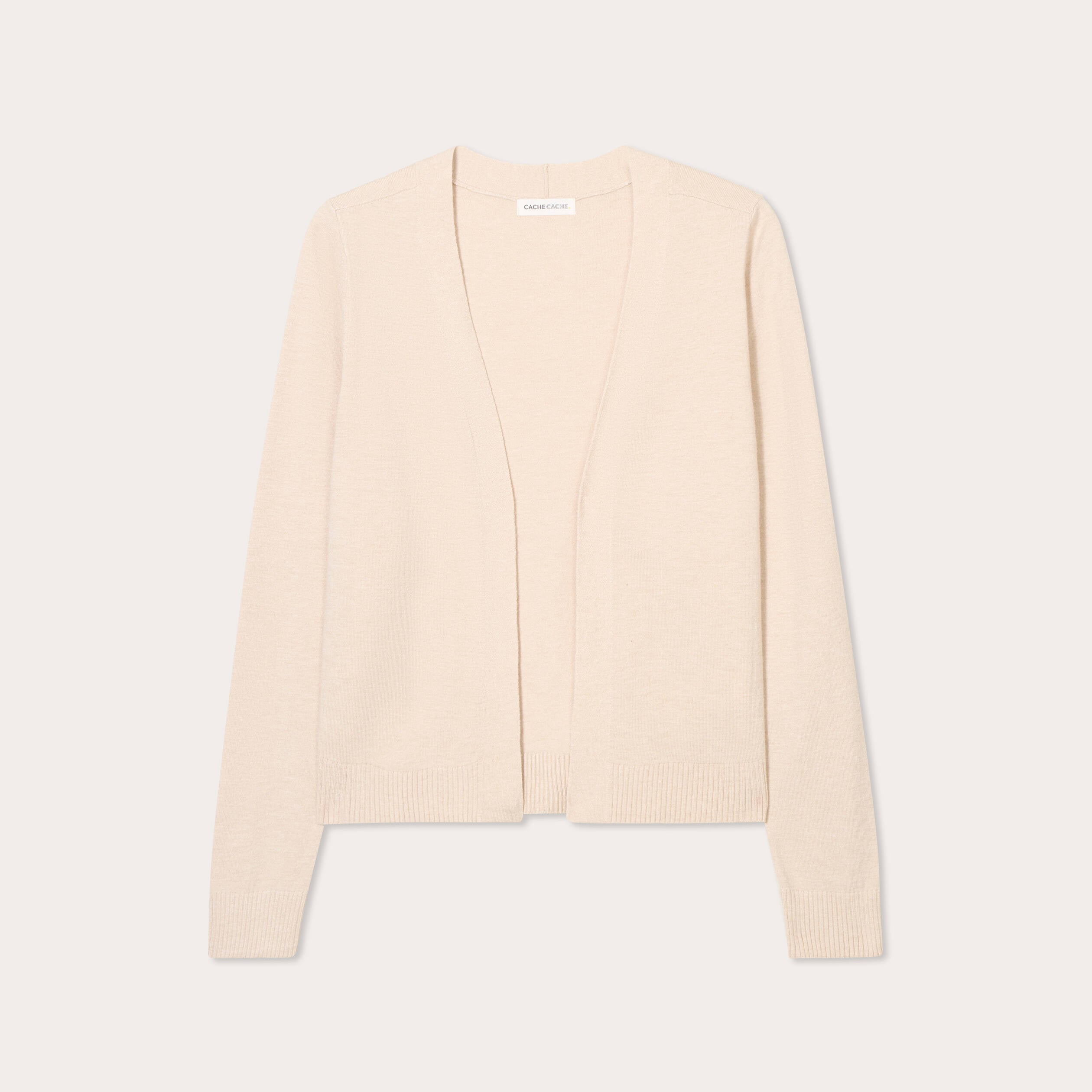 Gilet manches longues sable femme