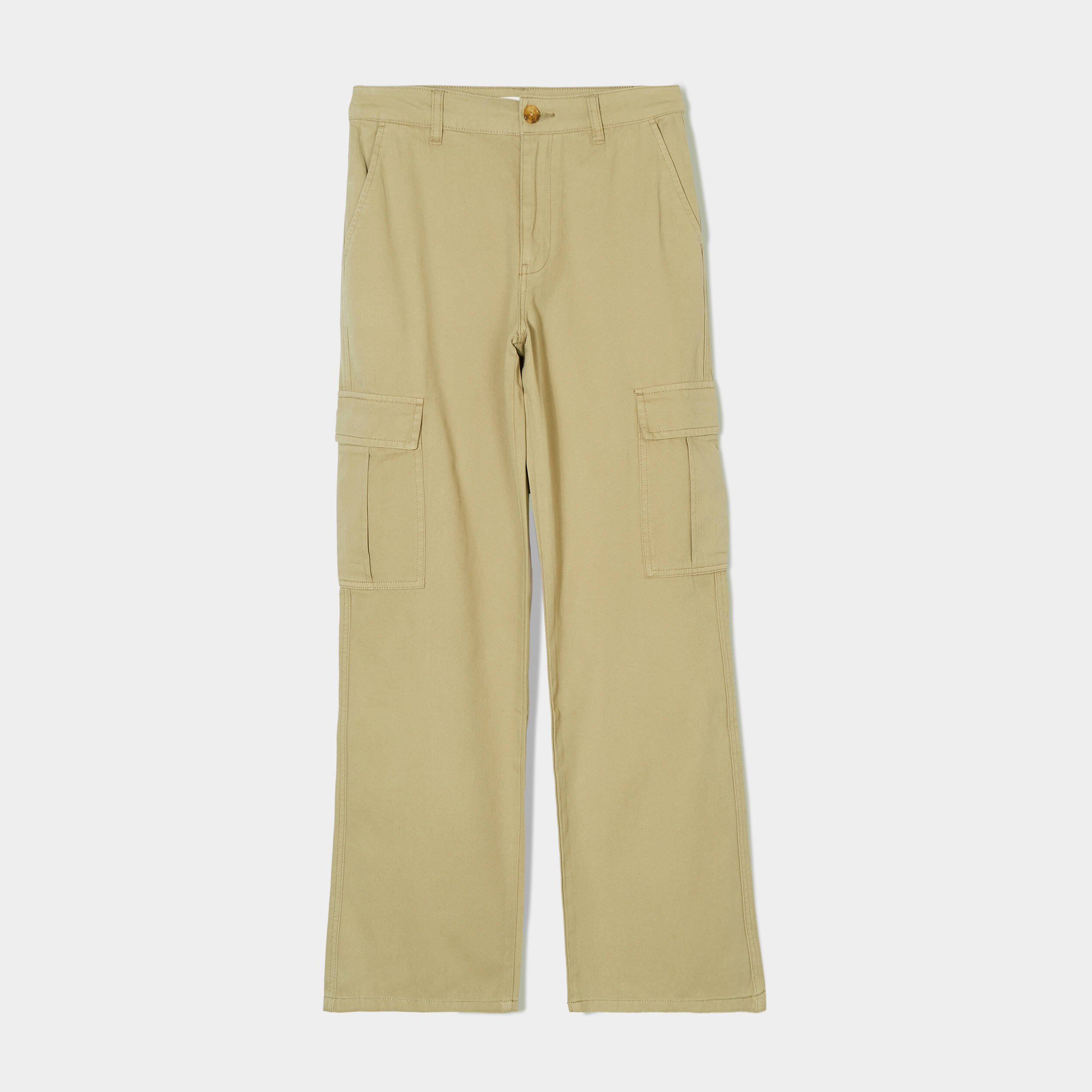 pantalon droit cargo vert olive femme Pantalon droit cargo vert olive femme