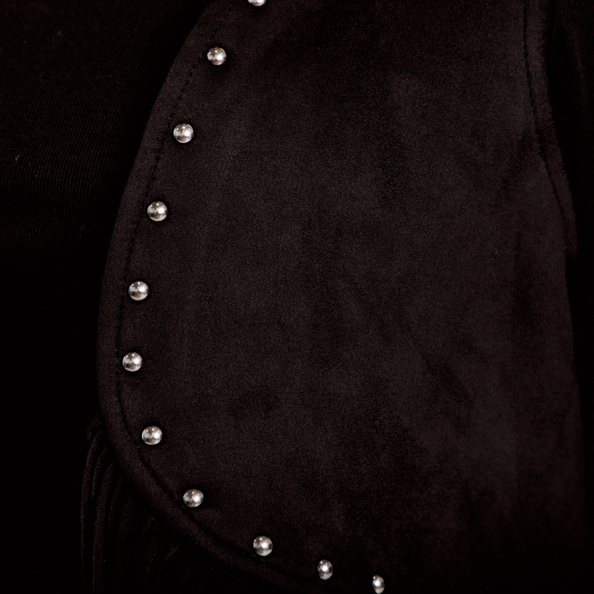 Gilet droit sans manches aspect daim noir femme