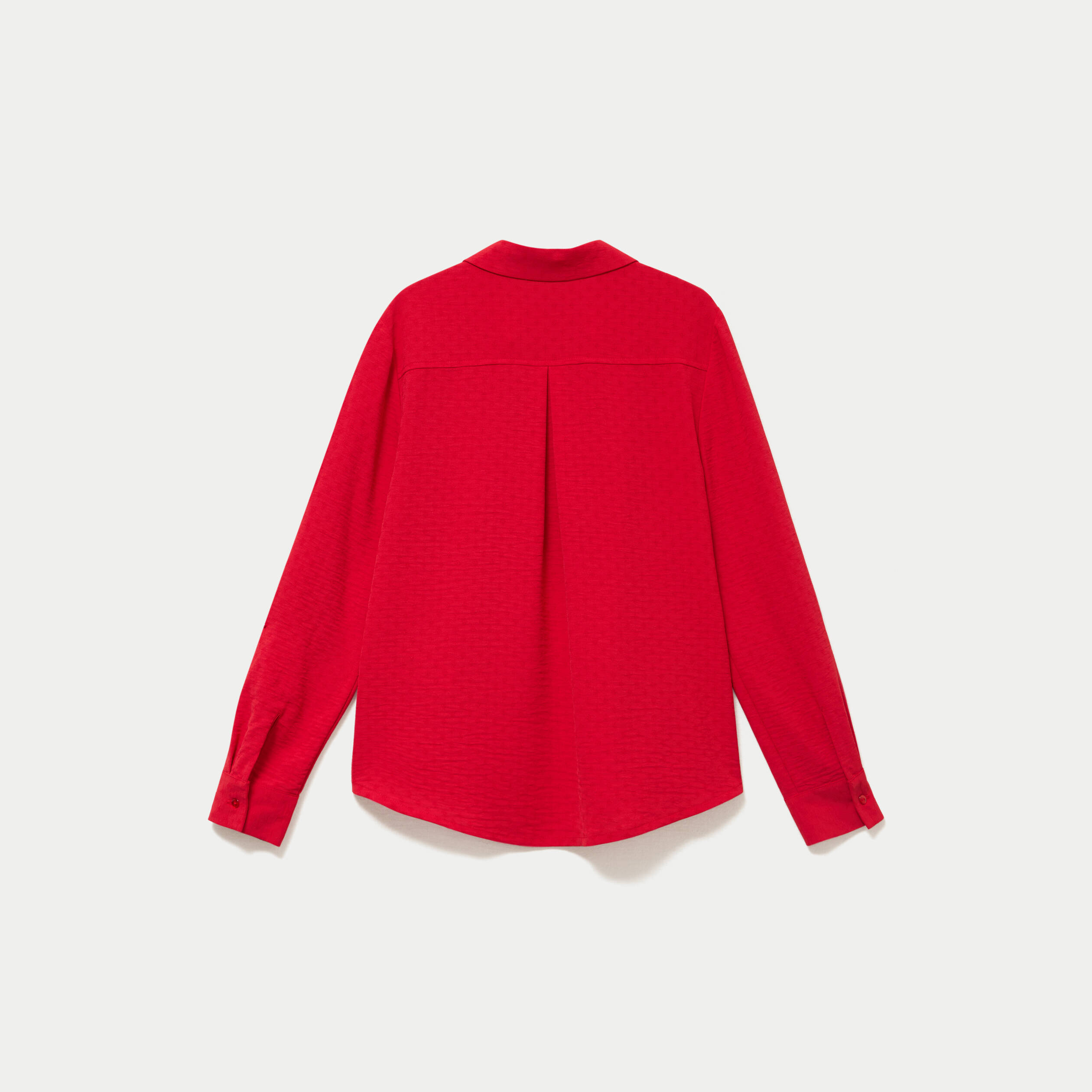 Blouse droite manches longues rouge femme