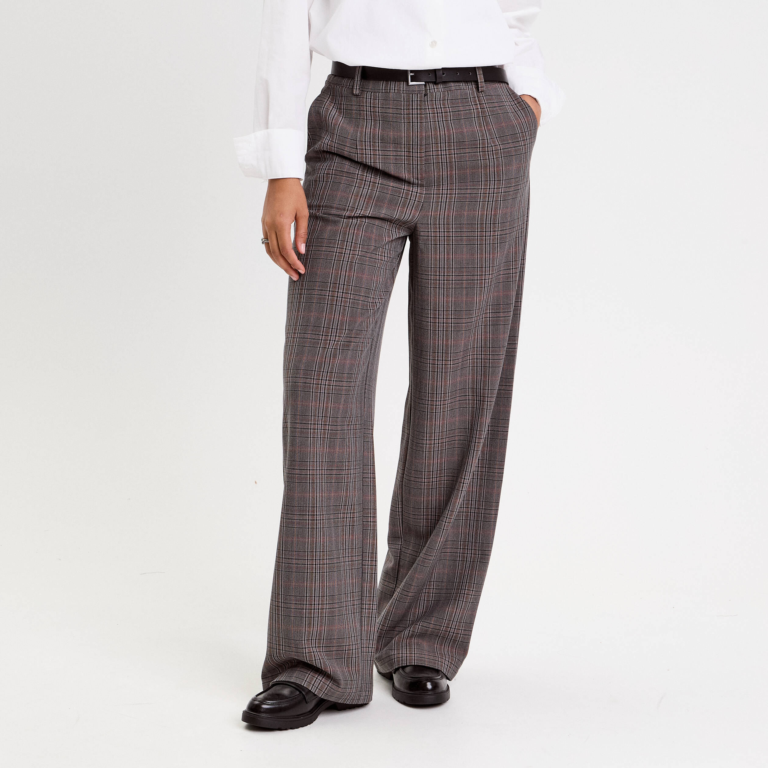 Pantalon avec ceinture gris foncé femme Vibs