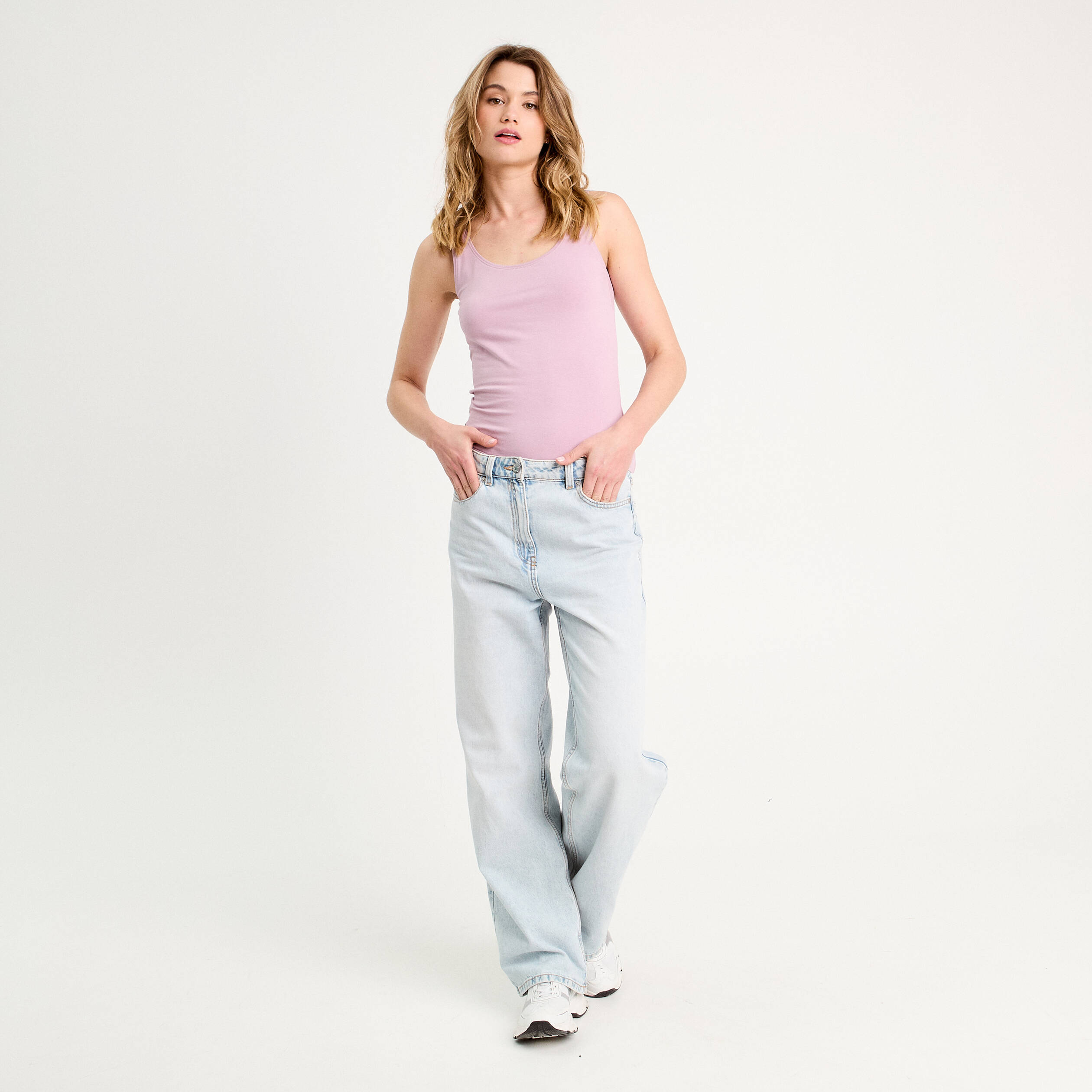 debardeur bretelles larges vieux rose femme Débardeur bretelles larges vieux rose femme