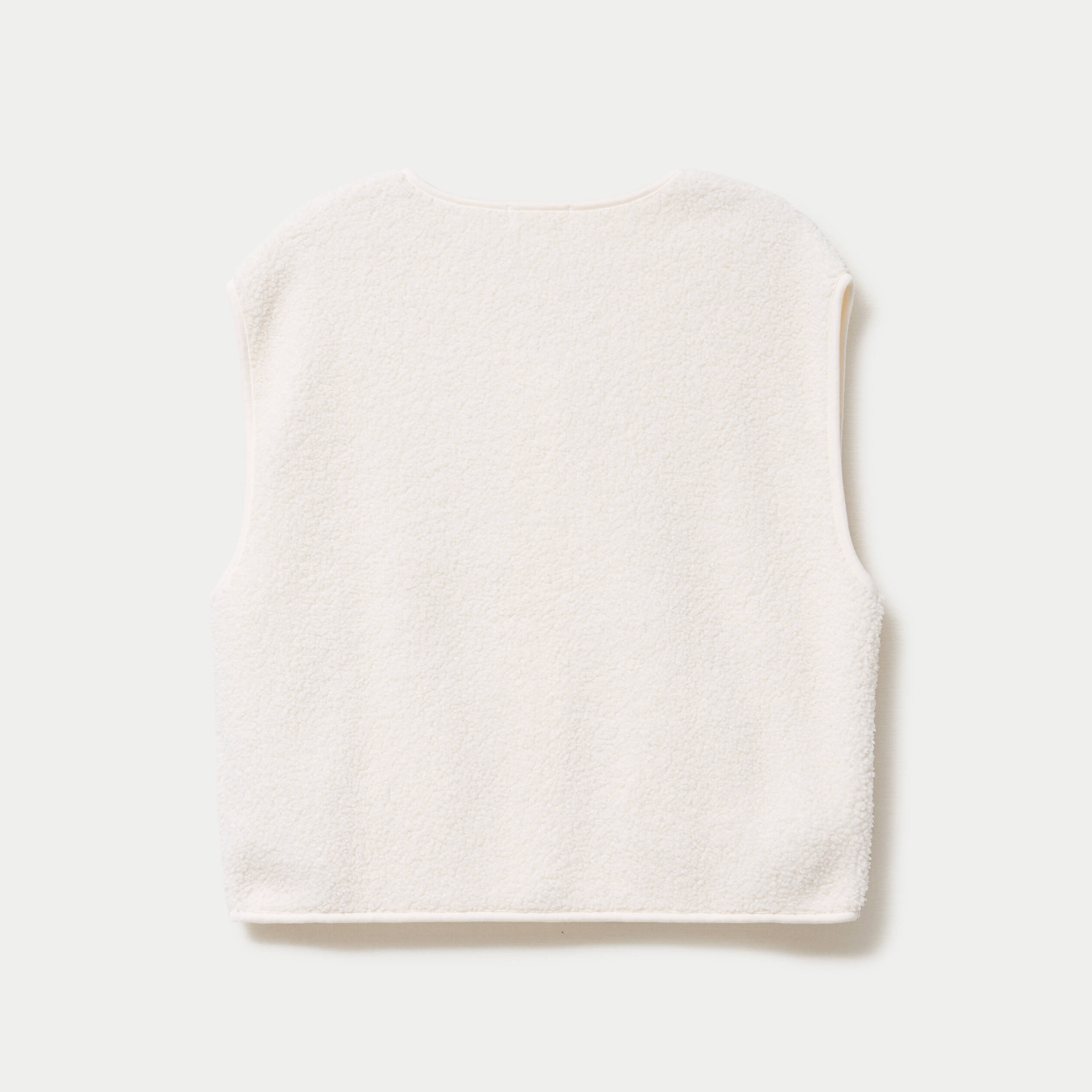 Gilet sans manches effet polaire ecru femme