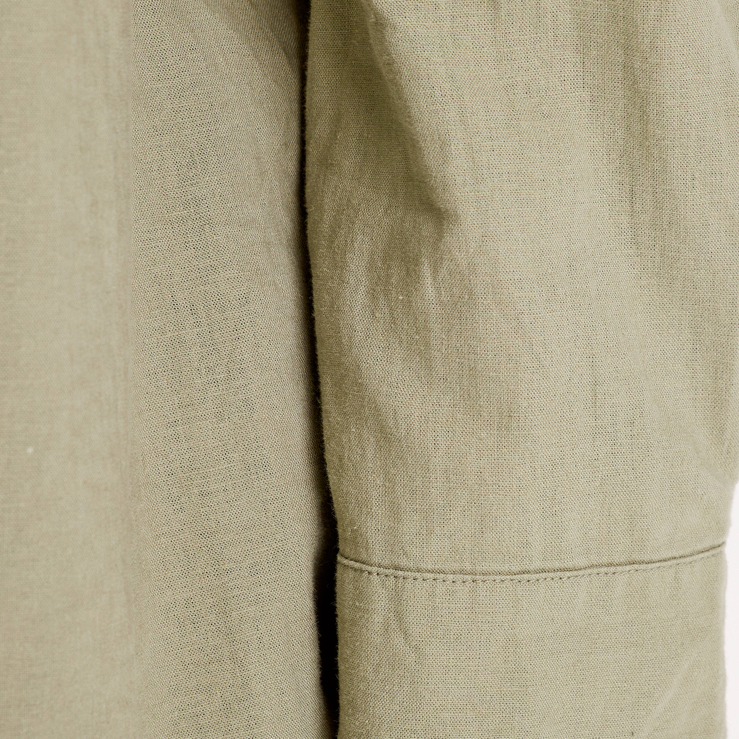Chemise manches 3/4 contenant du lin vert kaki femme