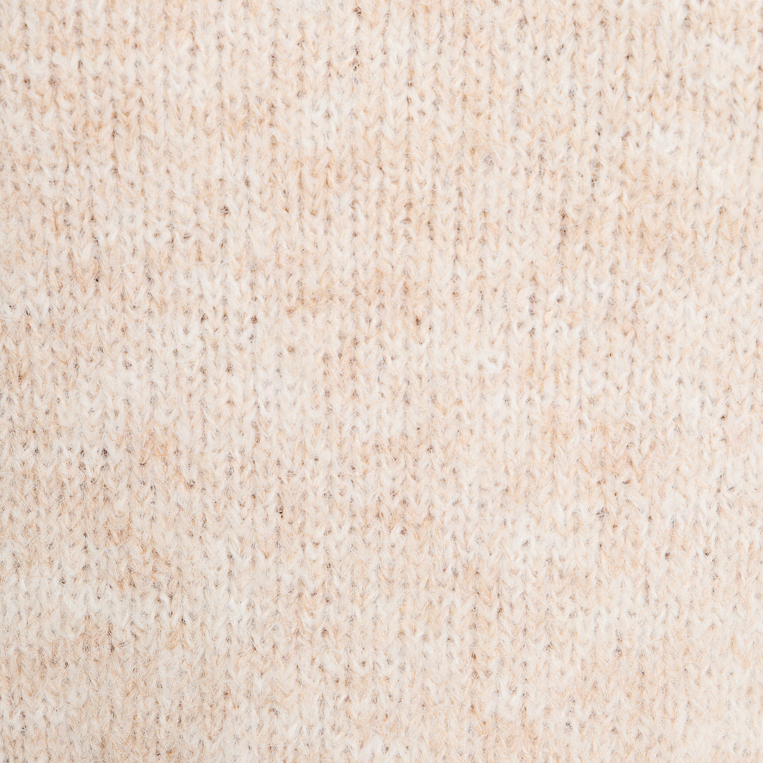 Pull col rond beige femme