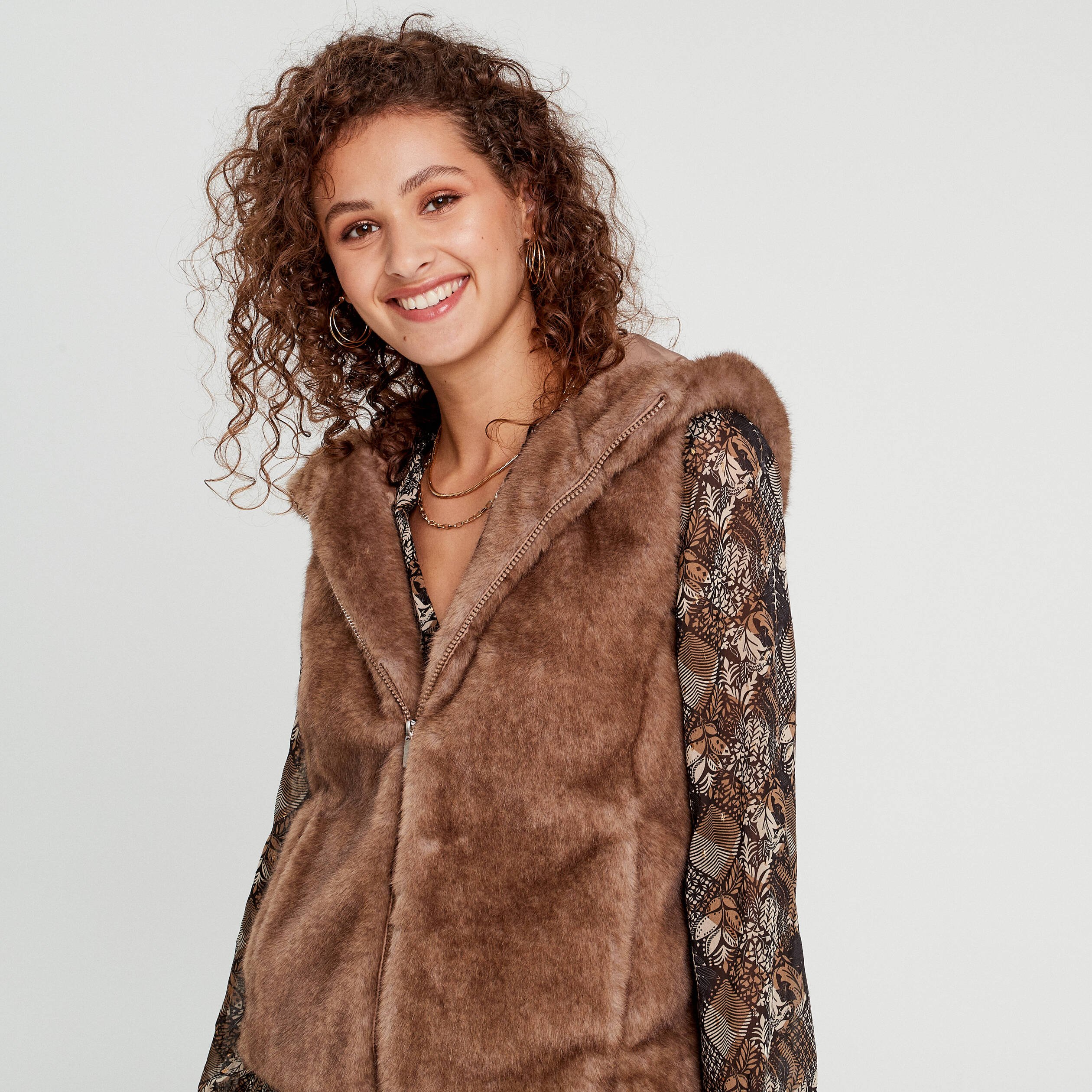 Veste Fourrure Sans Gilet Lapin Sans Manche Fausse Fourrure Femme