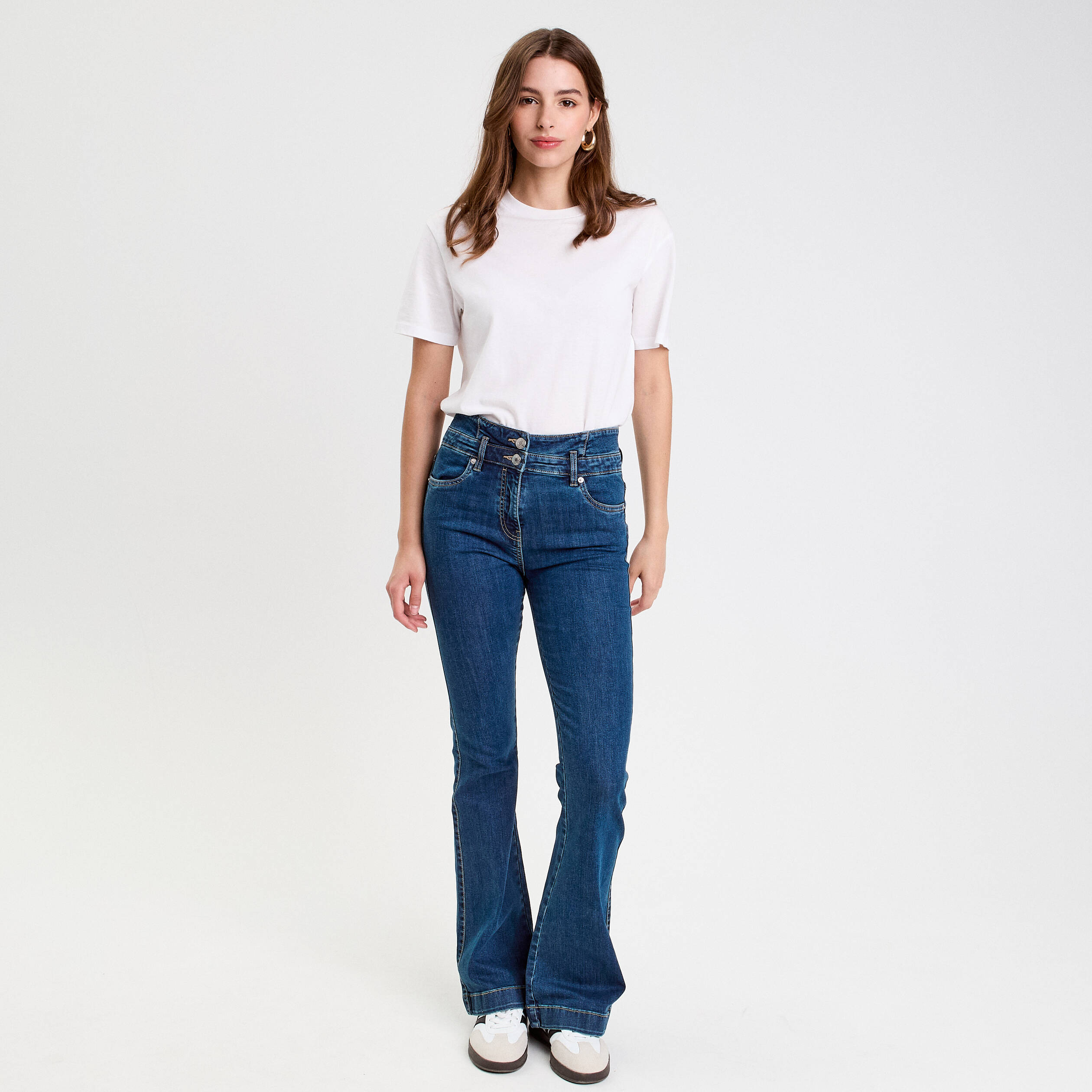 jeans bootcut taille haute denim stone femme Jeans bootcut taille haute denim stone femme