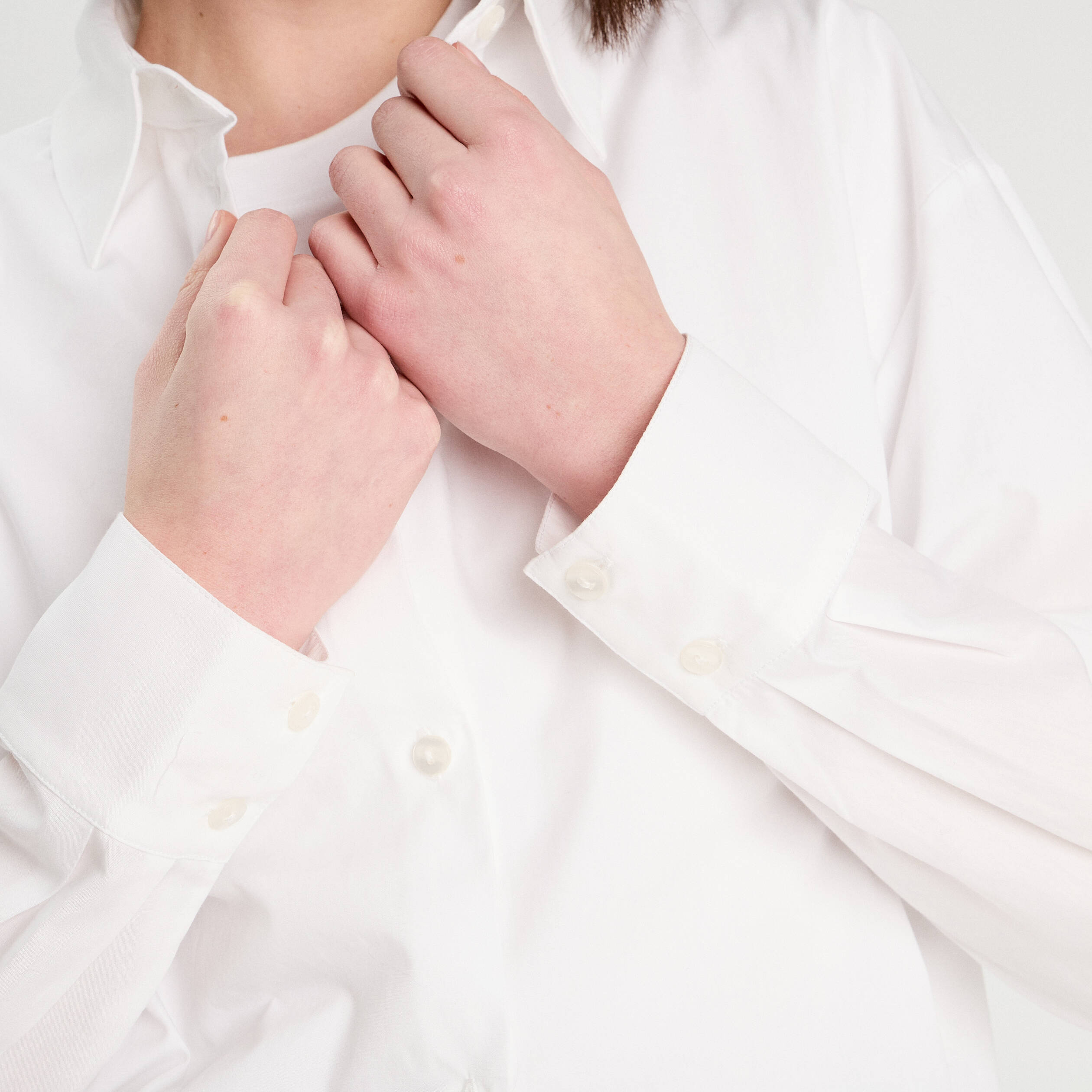 Chemise manches longues blanc femme