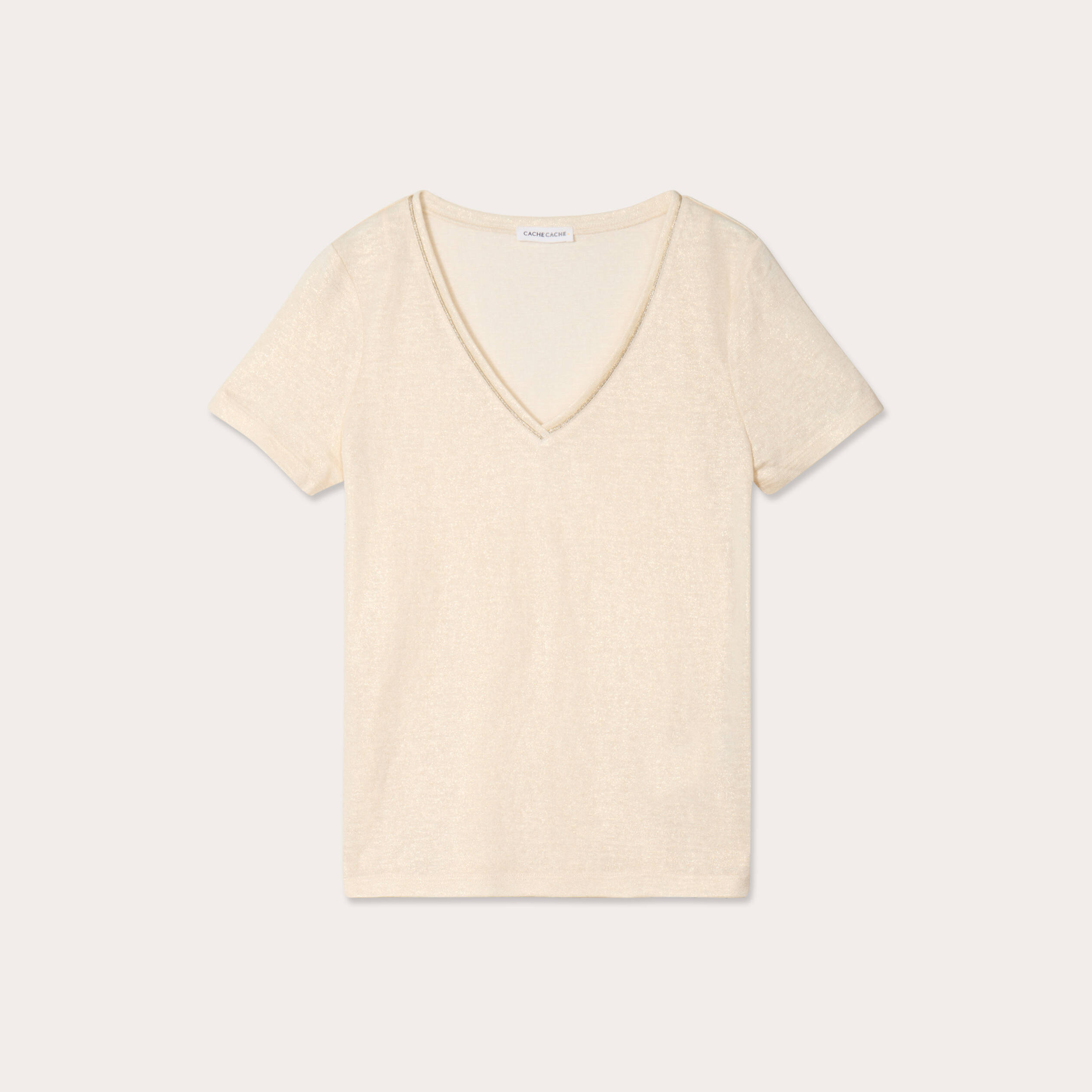 t shirt manches courtes irise couleur or femme T-shirt manches courtes irisé couleur or femme