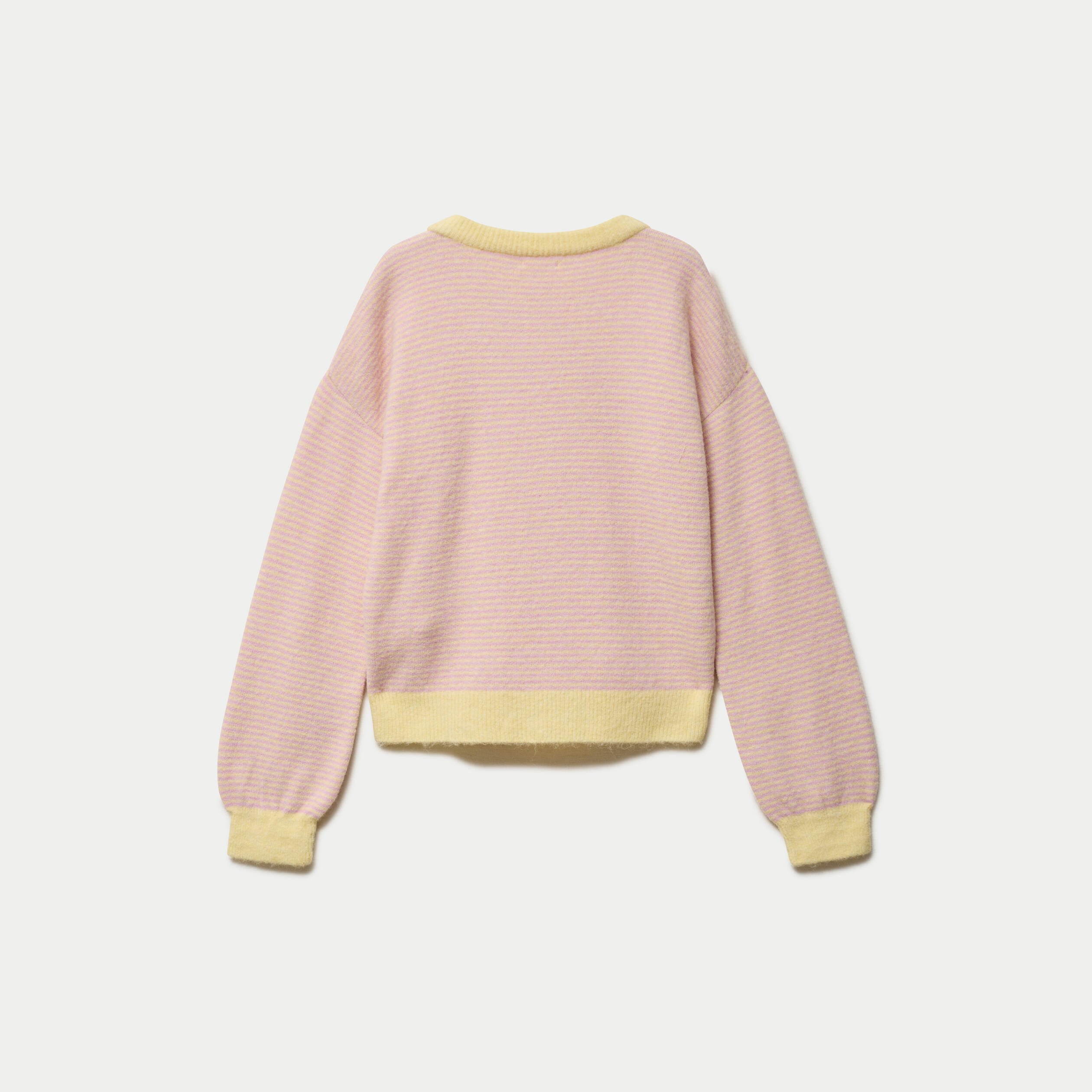 Pull ample col rond manches longues rose clair femme