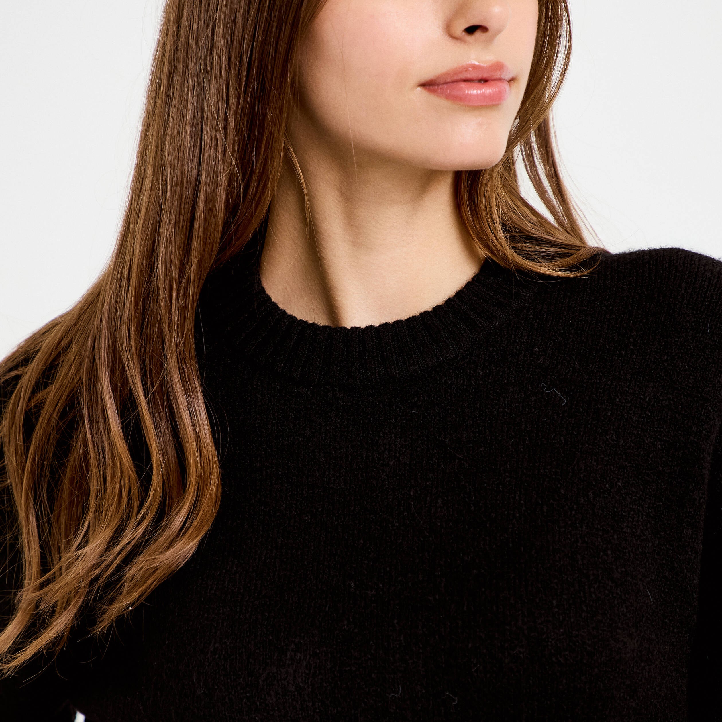 Pull manches longues noir femme