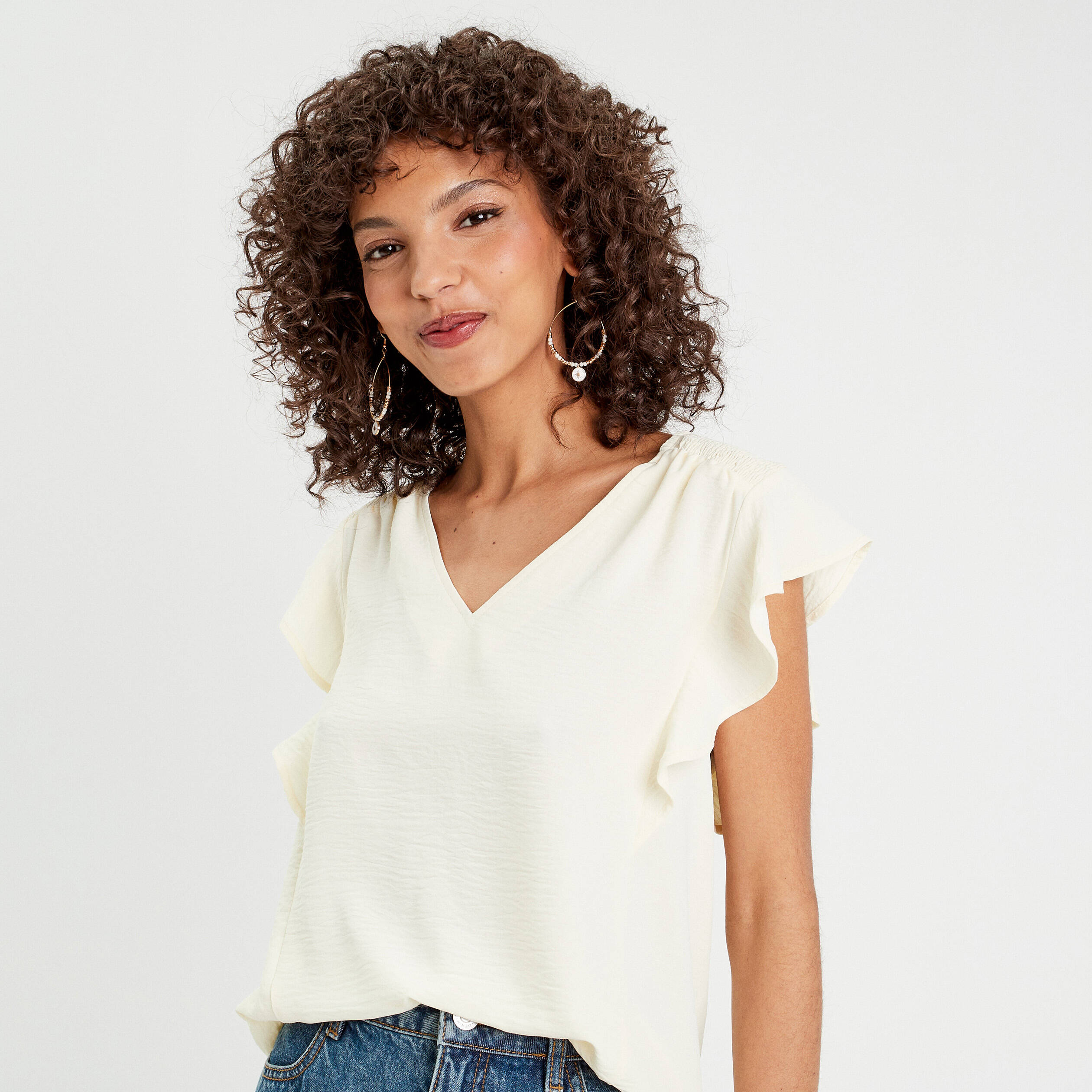 Blouse a volant femme outlet
