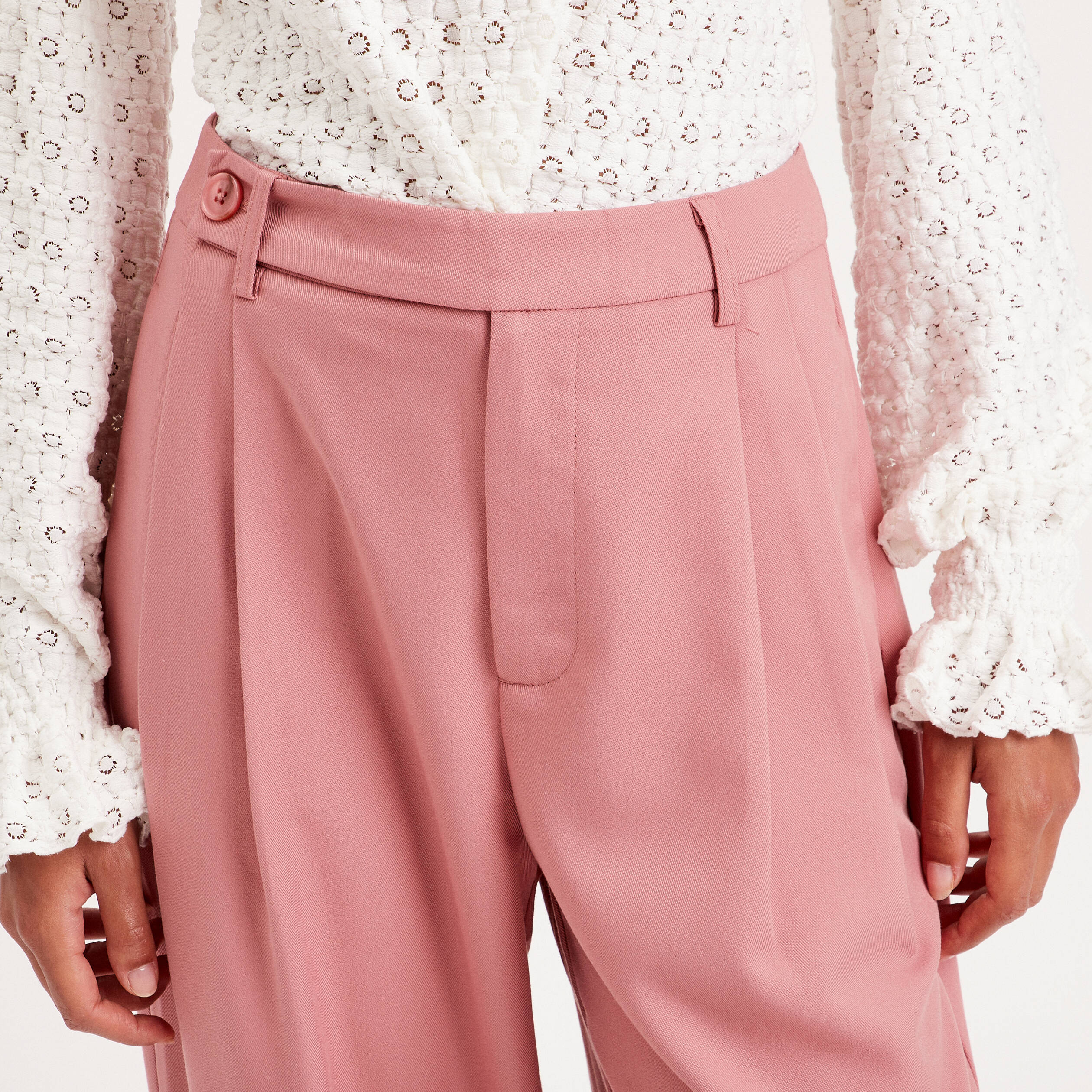 pantalon jambe large rose femme Pantalon jambe large rose femme