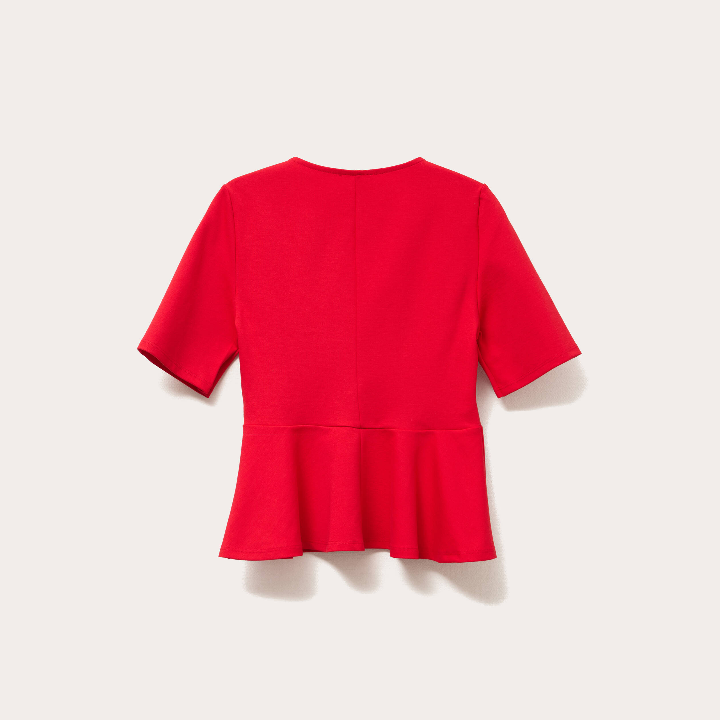 top cintre col rond manches longues rouge fluo femme Top cintré col rond manches longues rouge fluo femme