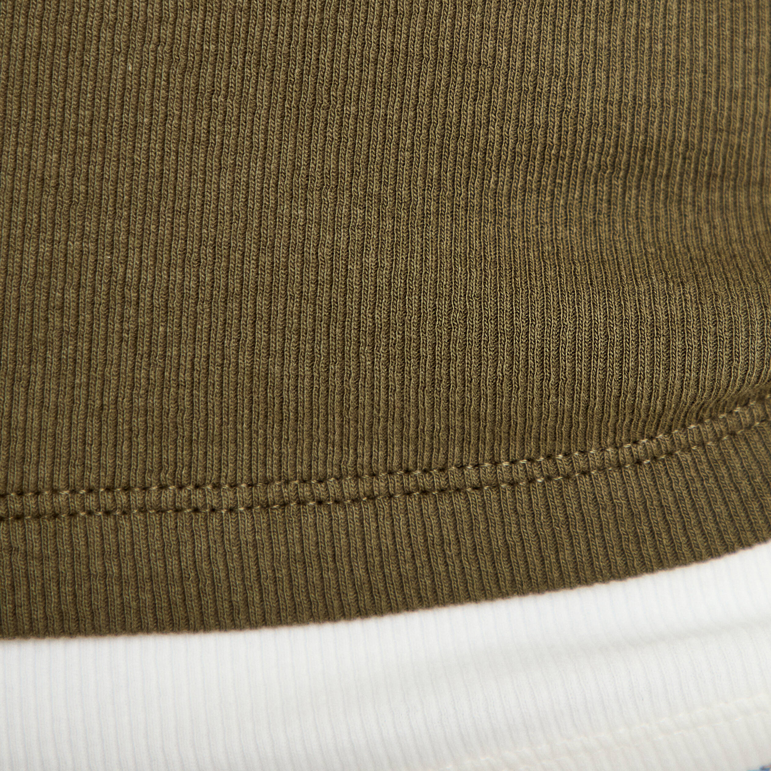D&eacute;bardeur ajust&eacute; col rond vert kaki femme