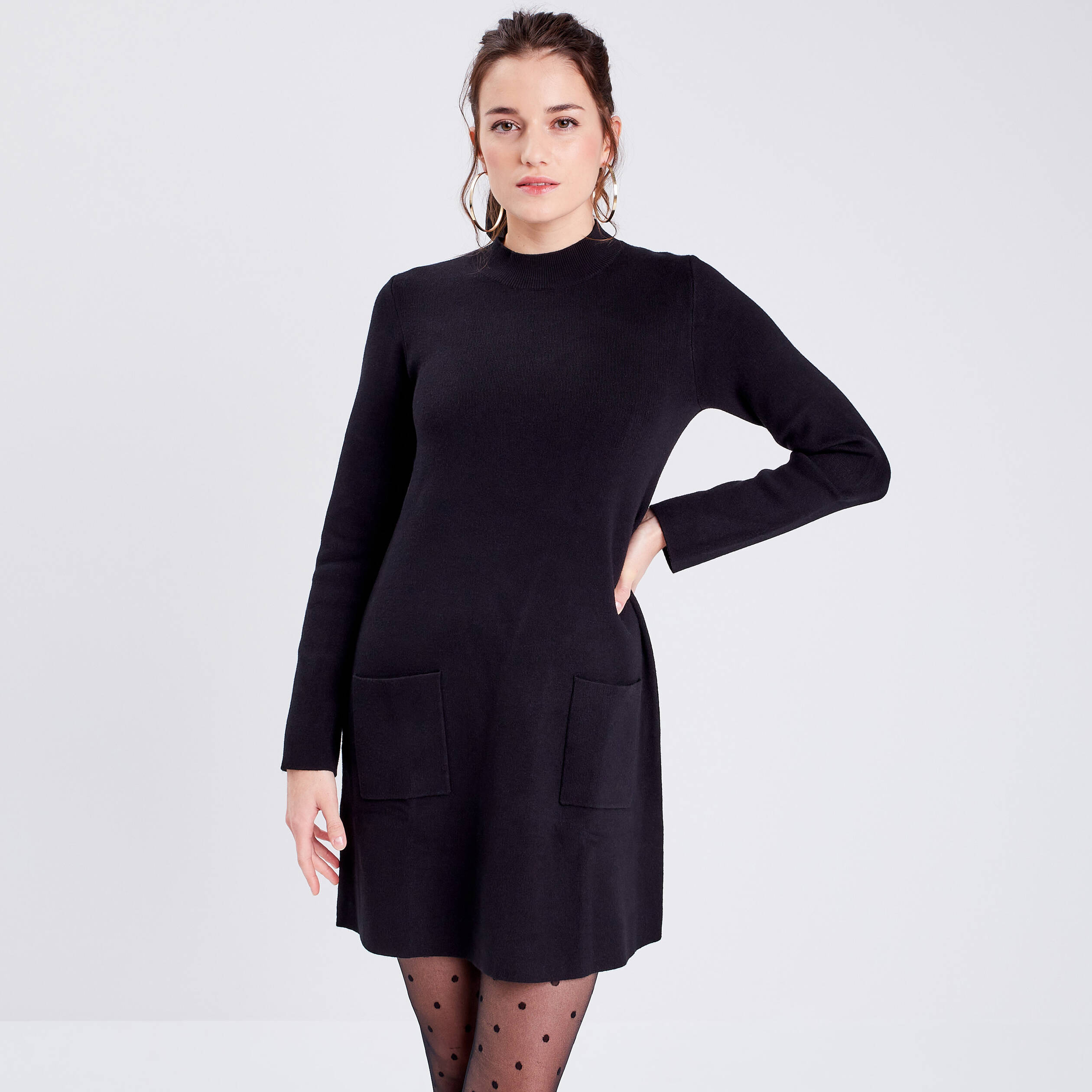 Pull femme long avec poches