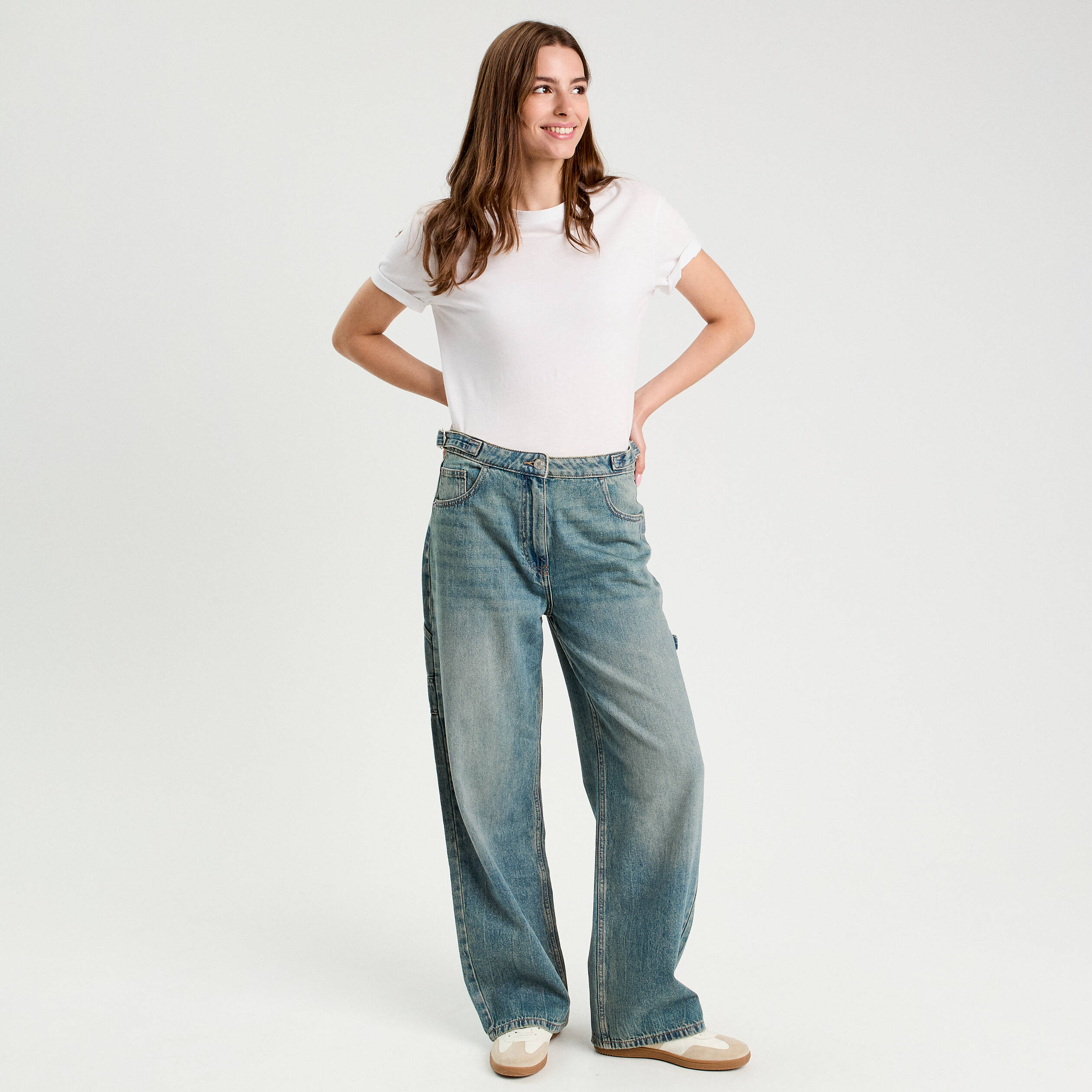 jeans wide leg carpenter denim dirty femme Jeans wide leg carpenter denim dirty femme