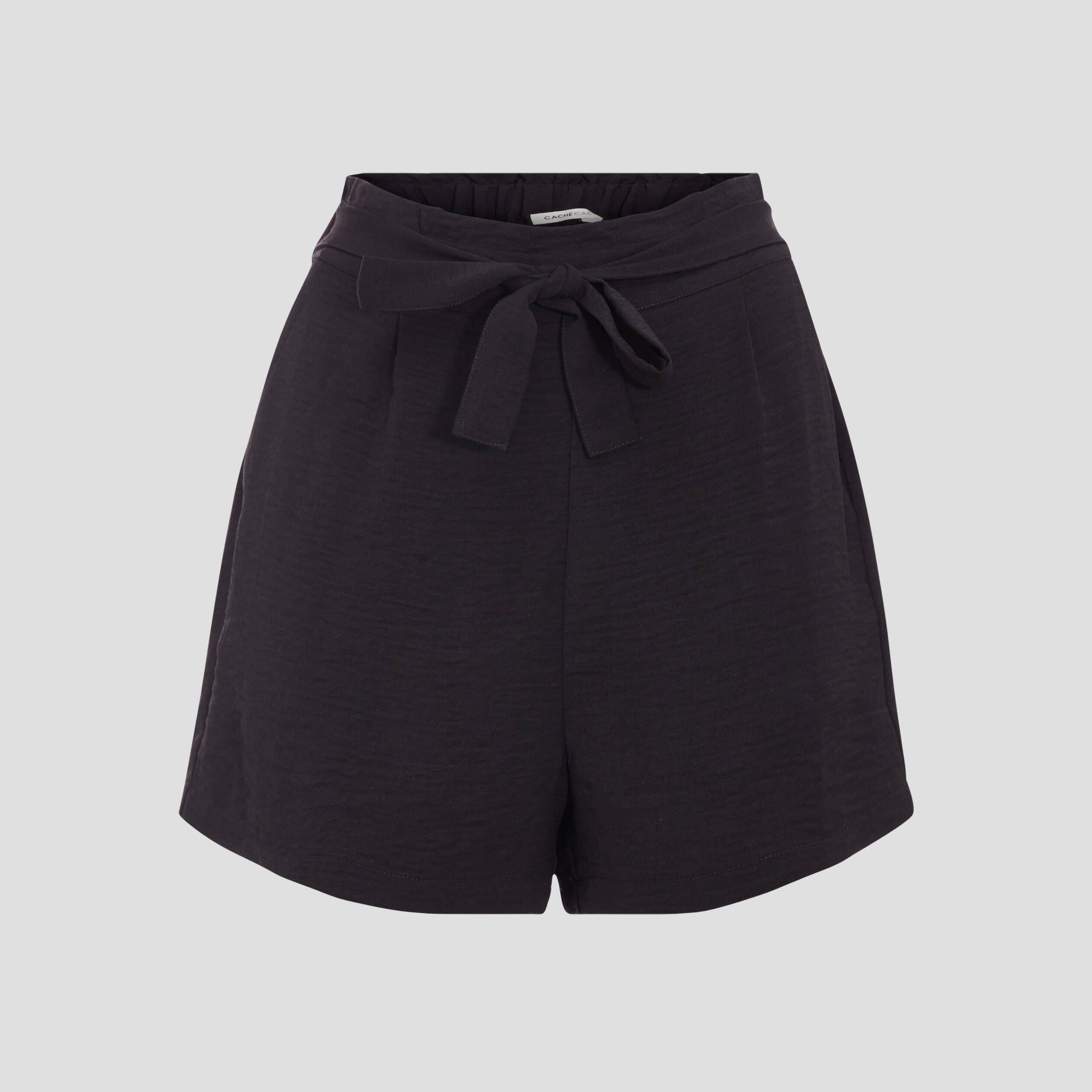 Short droit taille haute noir femme