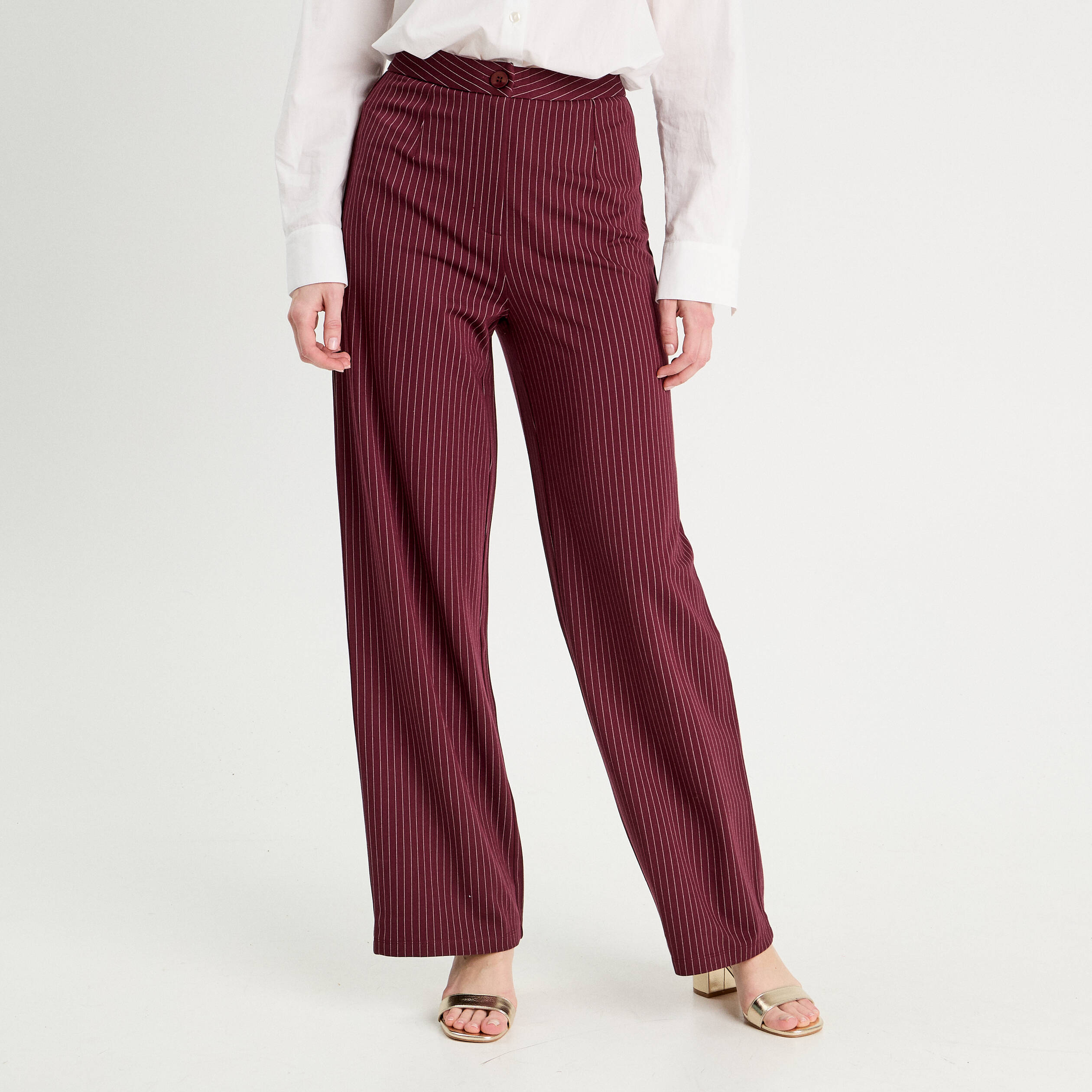 pantalon jambe large bordeaux femme Pantalon jambe large bordeaux femme