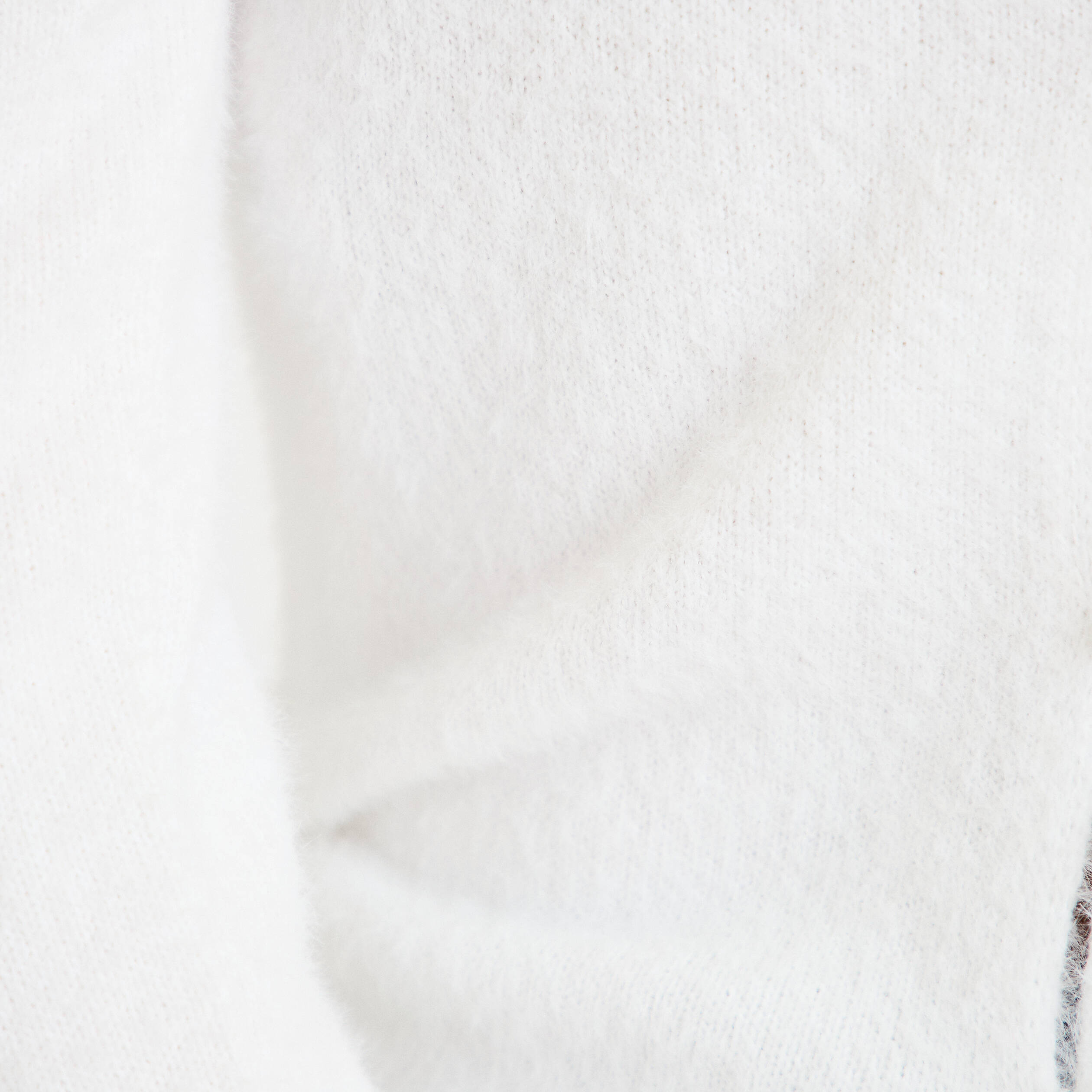 Pull col v manches longues ecru femme