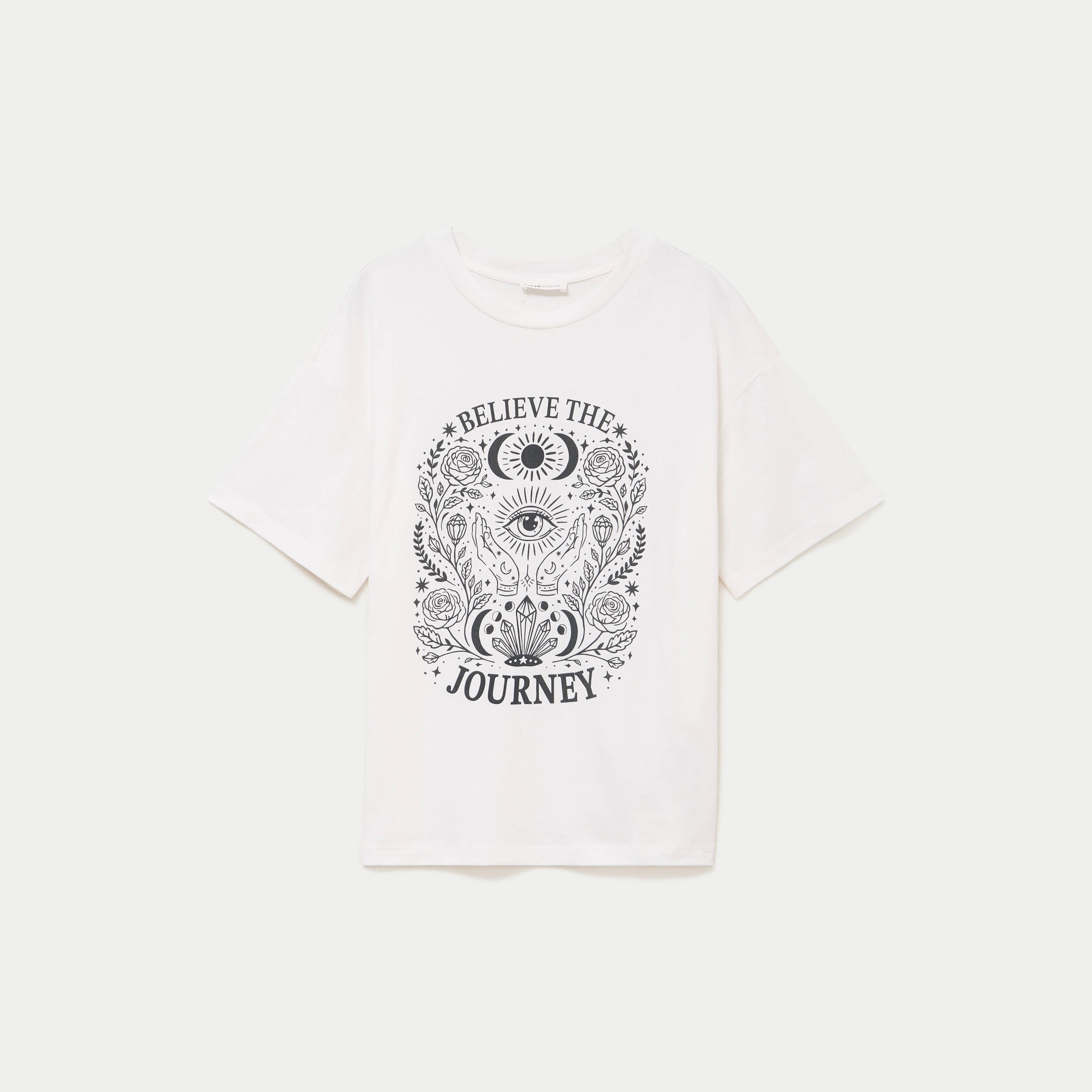 T-shirt oversize manches longues ecru femme