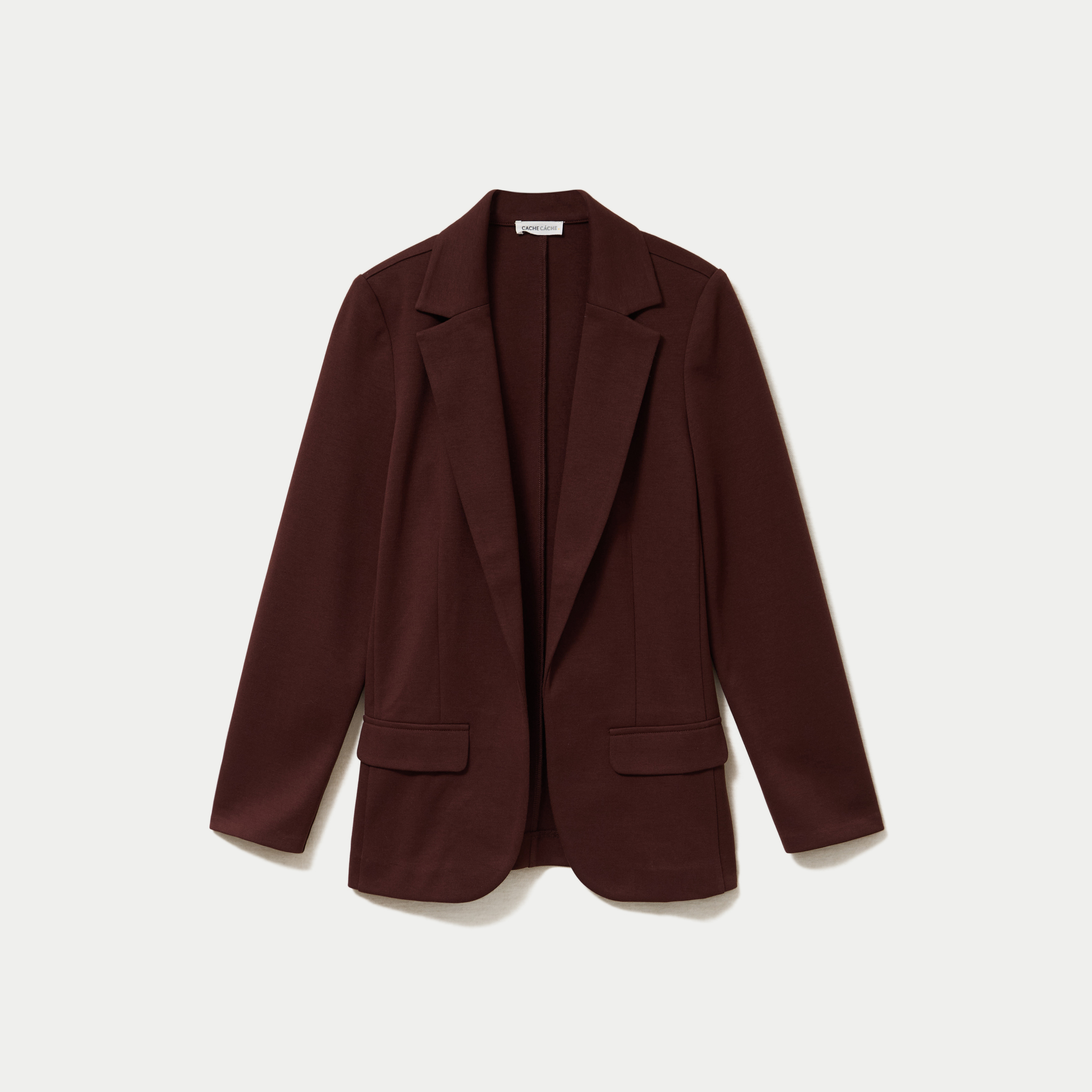 Veste blazer cintr&eacute;e marron femme