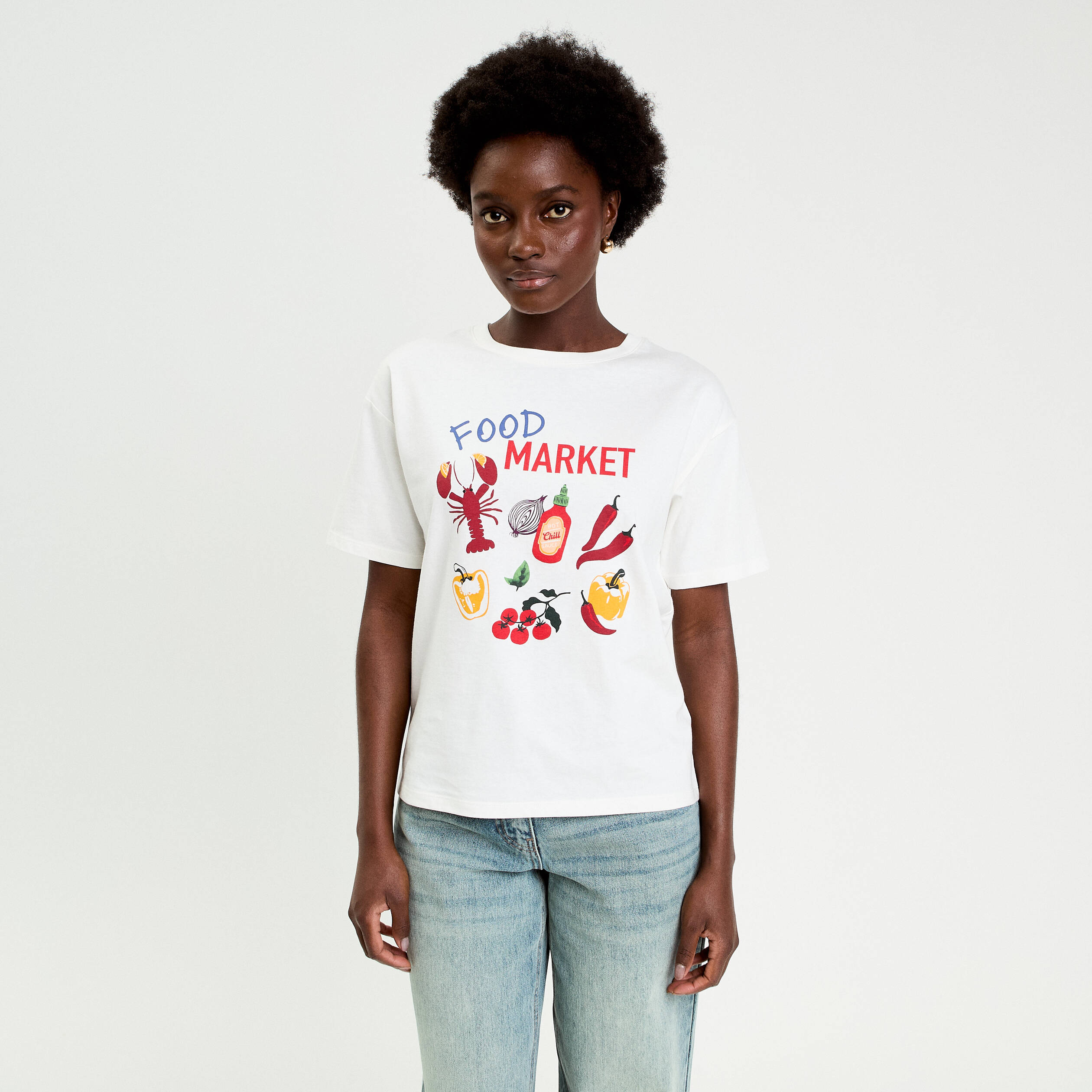 T-shirt manches courtes blanc femme