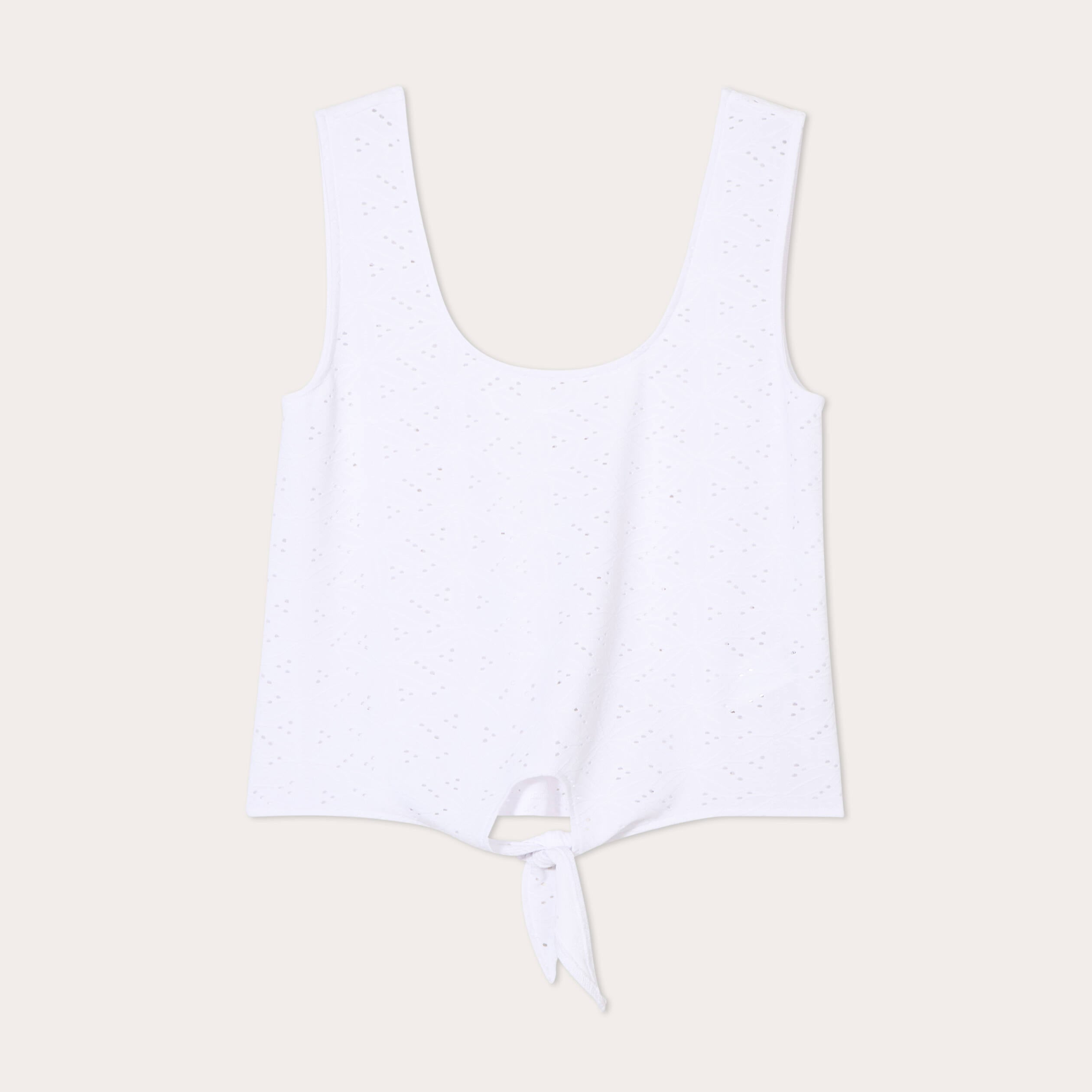 D&eacute;bardeur cropped nou&eacute; blanc femme