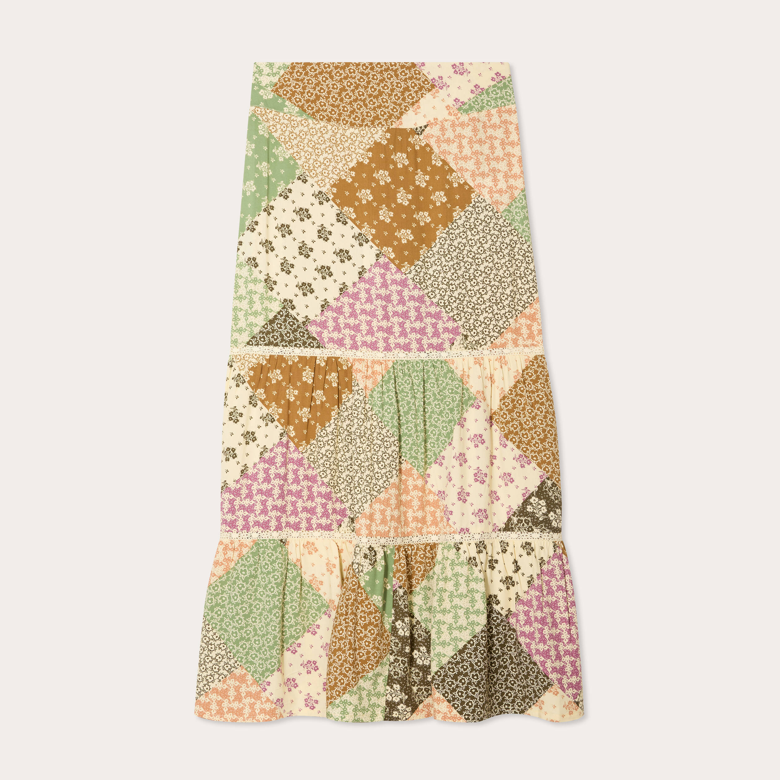 jupe longue evasee beige femme Jupe longue évasée beige femme