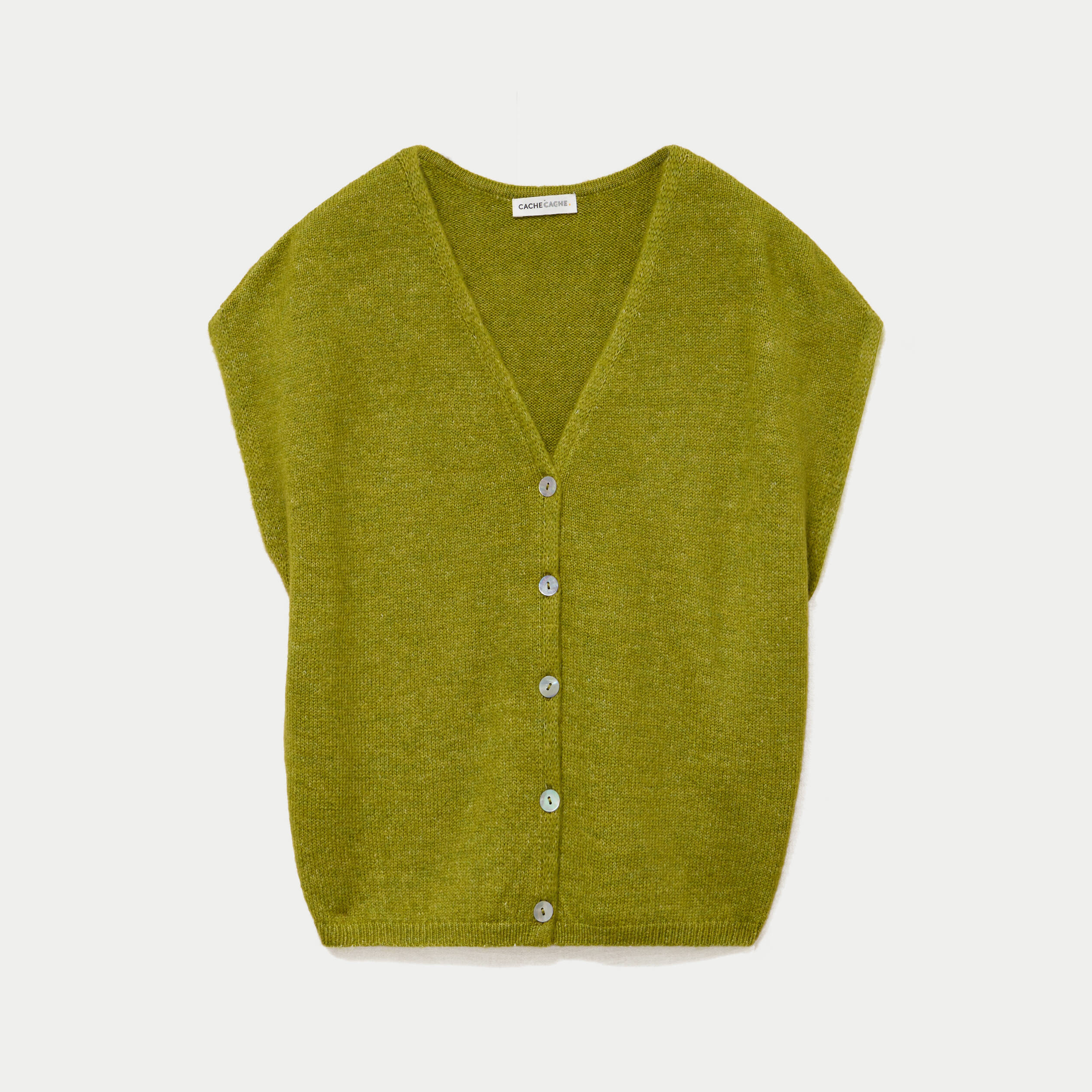 Gilet sans manches vert fonc&eacute; femme