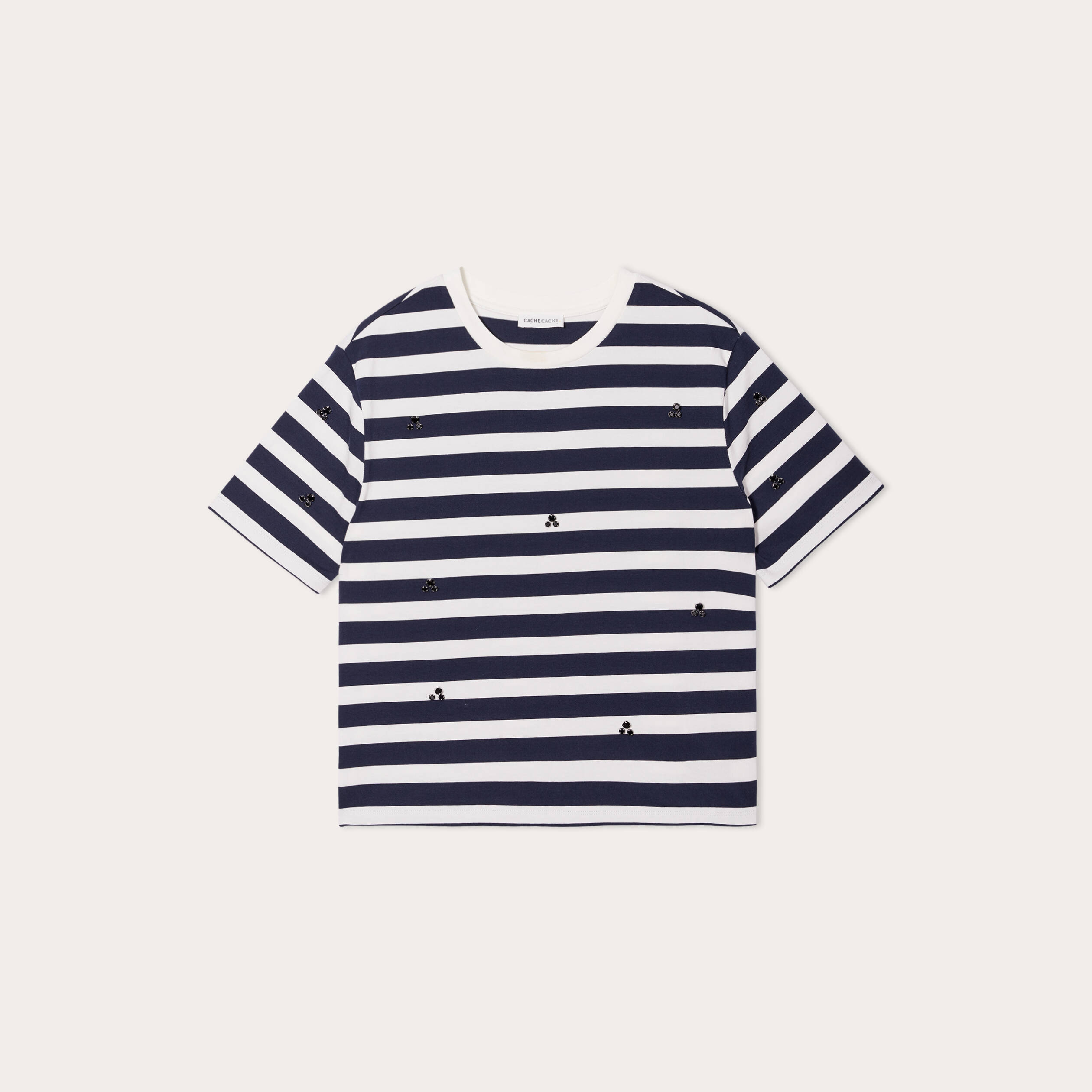 t shirt manches courtes bijoux blanc femme T-shirt manches courtes bijoux blanc femme