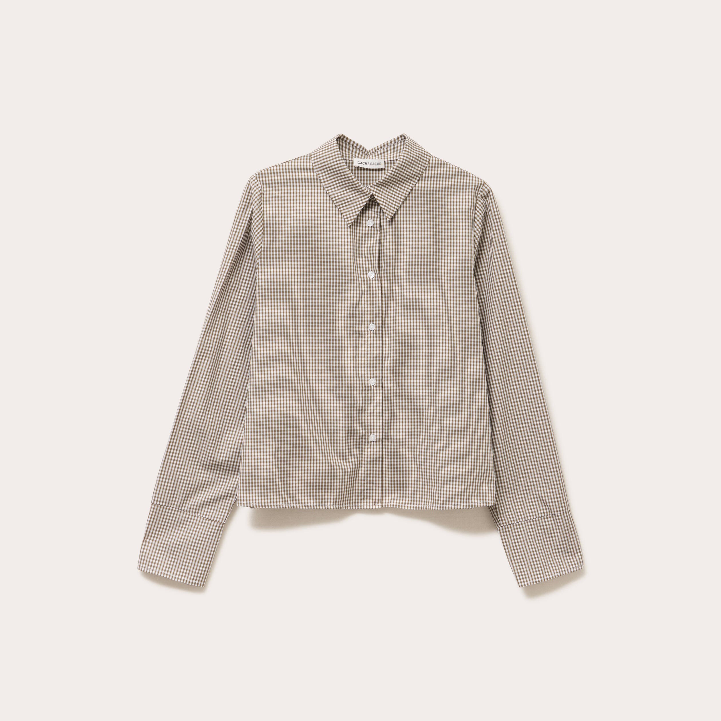 chemise droite courte en coton noir femme Chemise droite courte en coton noir femme