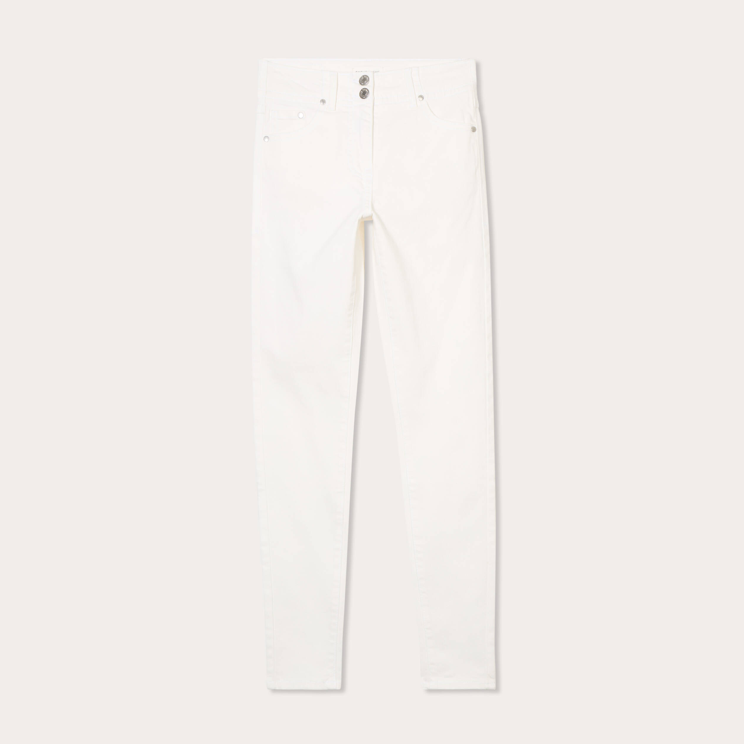 Jeans skinny 5 poches ecru femme