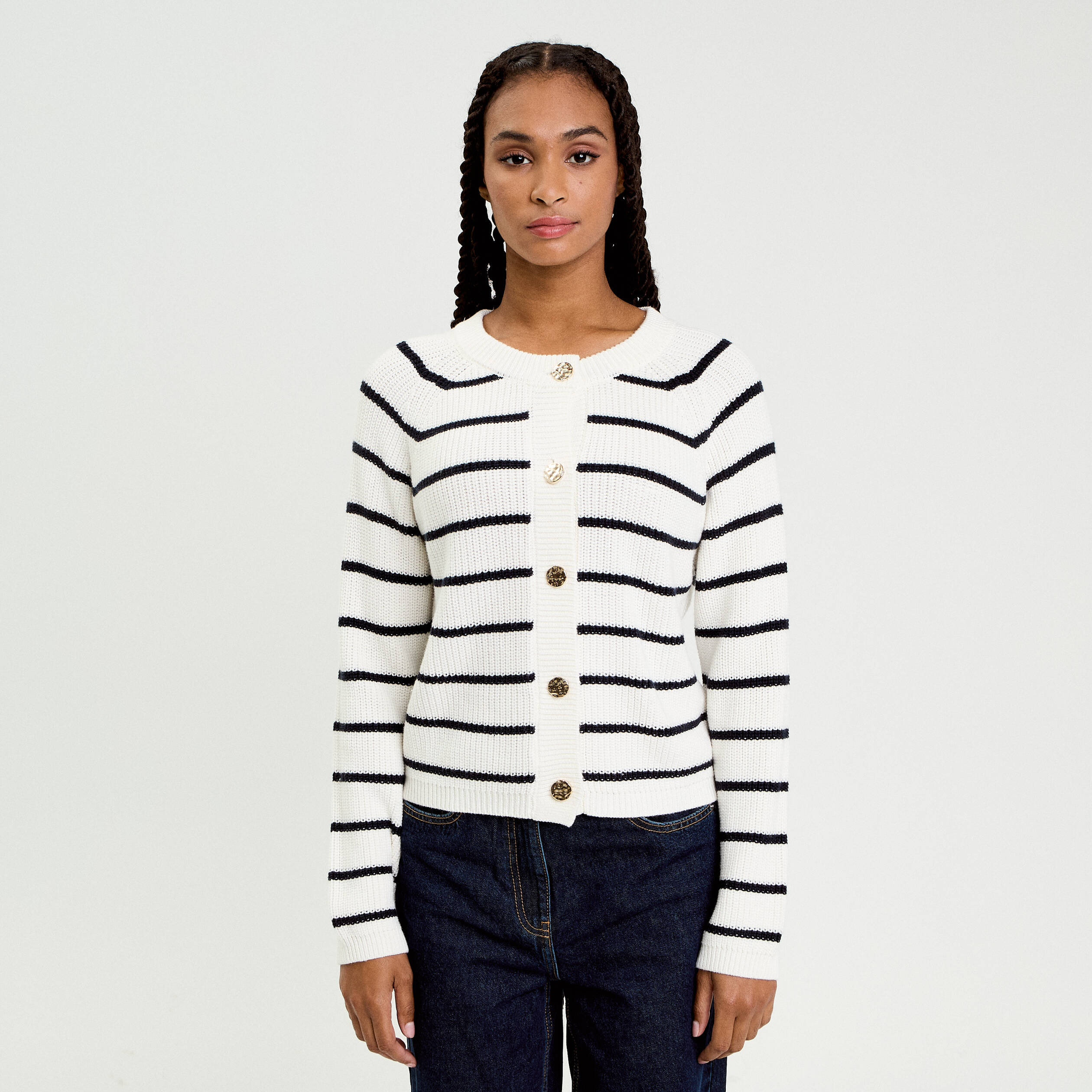 Gilet manches longues blanc femme