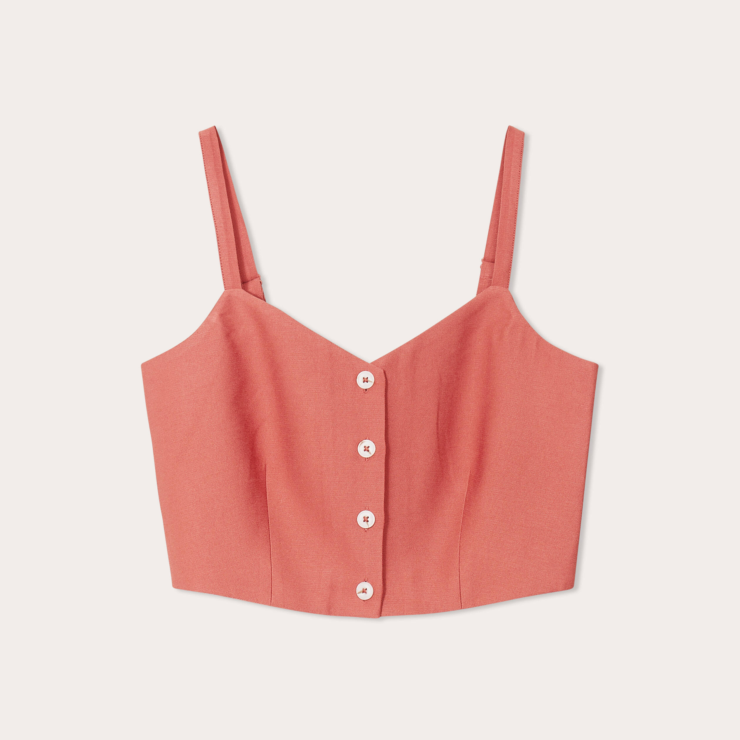 Caraco cropped boutonné vieux rose femme