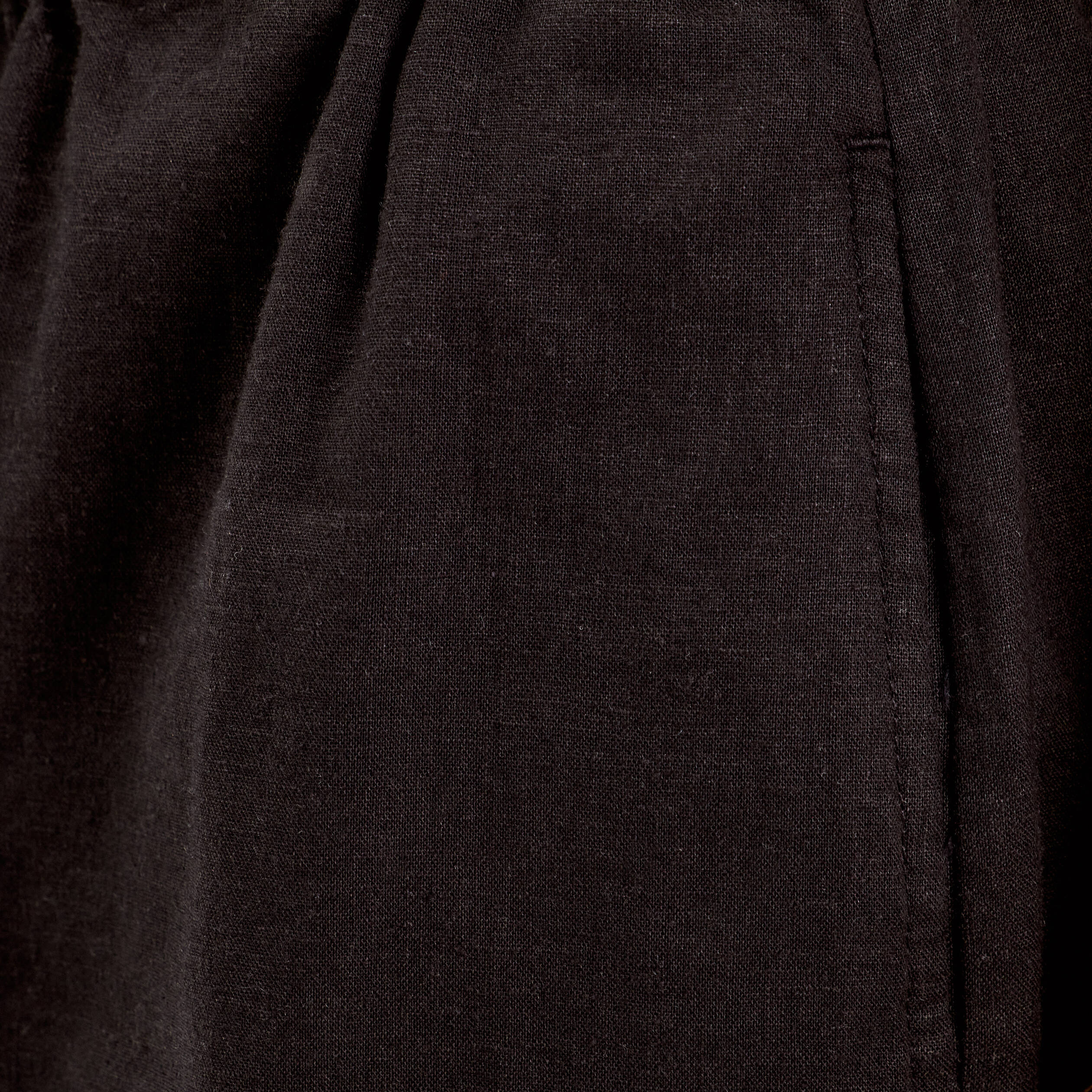 Short regular contenant du lin noir femme