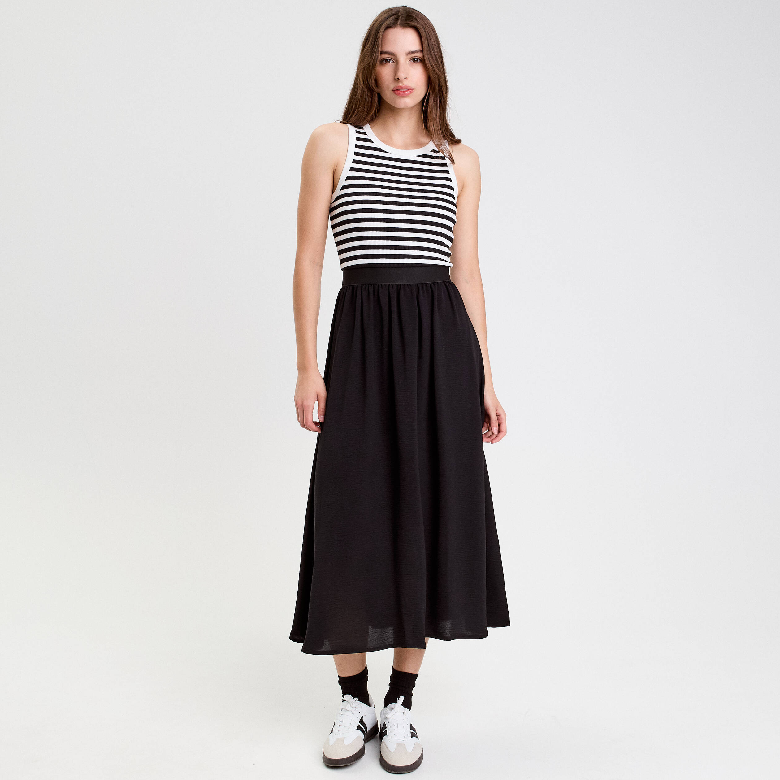 robe longue effet 2 en 1 bleu marine femme Robe longue effet 2-en-1 bleu marine femme