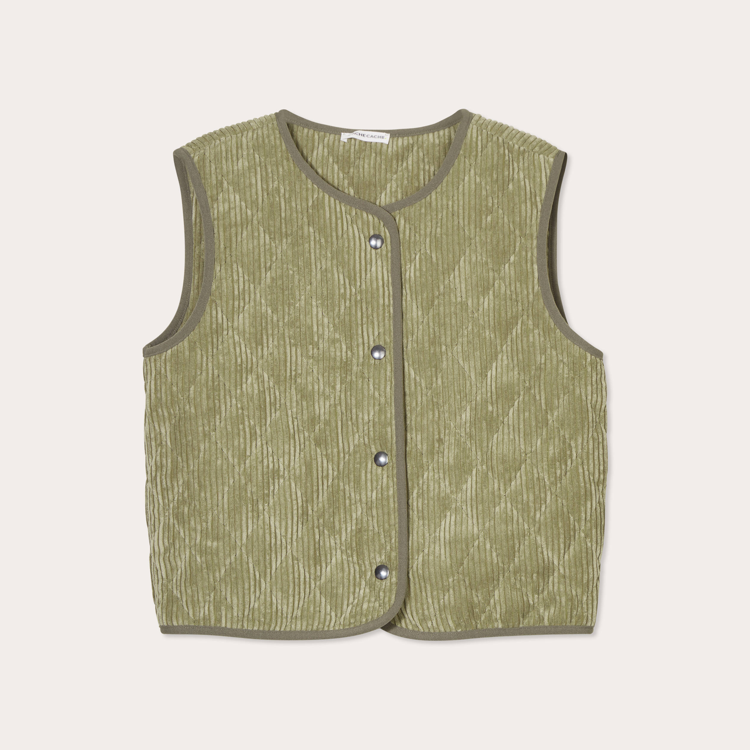 Gilet sans manches velours vert femme